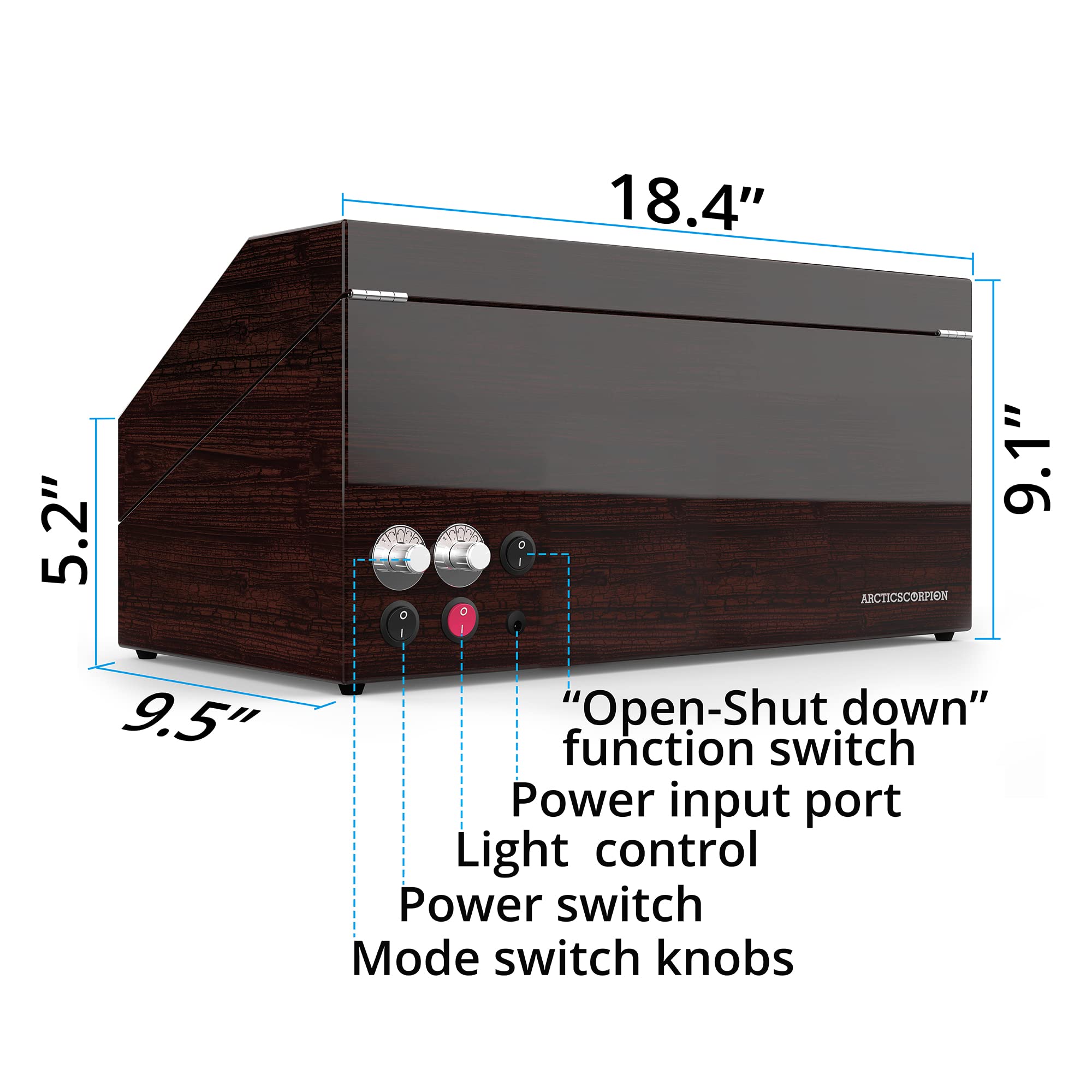 Watch Winder for 12 Storages, Wood Piano Paint Shell+ Extremely Silent Motors, with Soft Flexible Watch Pillow, Built-in Illumination (Pine Bark Pattern)