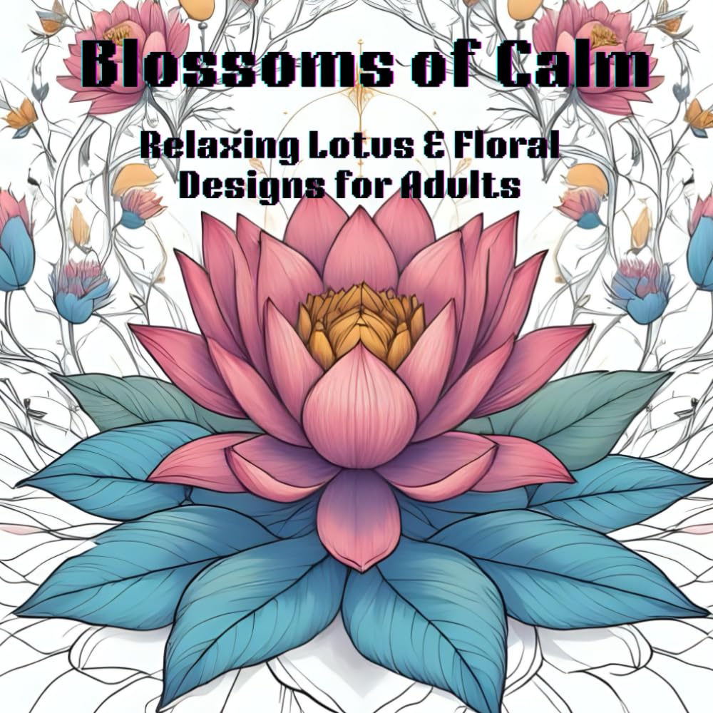 Blossoms of Calm: A Flower Coloring Book for Adults