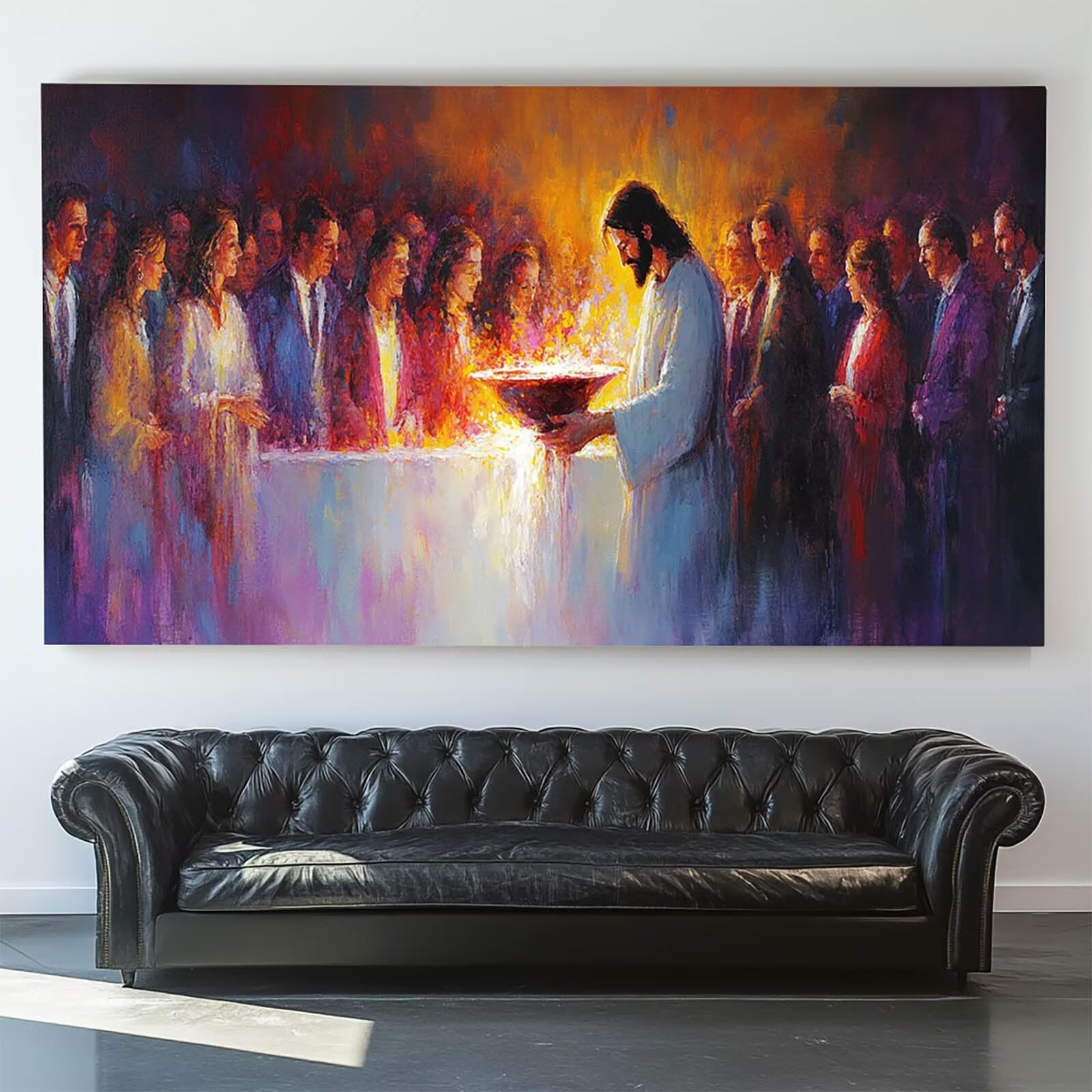 Pintar por Numeros Adultos Jesús, Pintar por Numeros Niños Kit Manualidades Adultos Agua Vino Cuadros para Pintar por Numeros Pintura Acrílico, Cuadros Decoracion Salon Modernos 80X160cm 7w-4-L