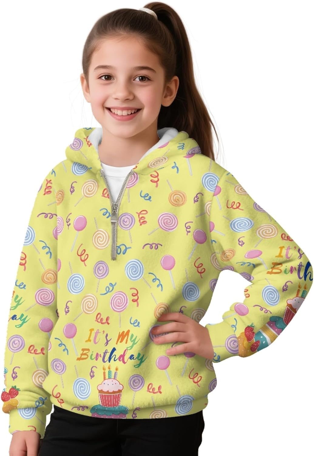 Hawapod Hoodies For Teen Girls Half Zip Pullover Sweatshirt Oversized Hoodie With Pockets For Girl Casual Size 4-15