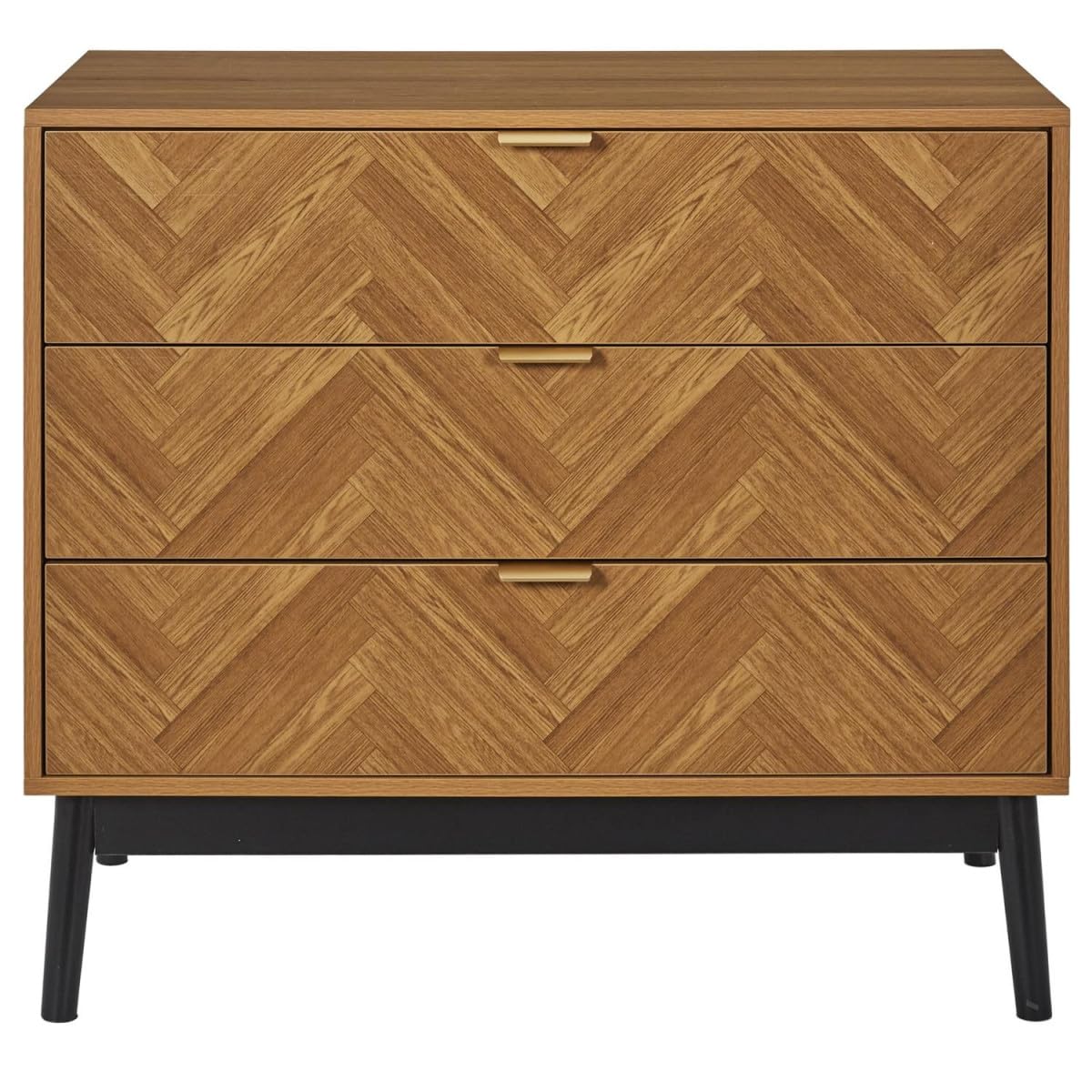 Paris Prix Commode Design 3 Tiroirs Felix 90cm Marron