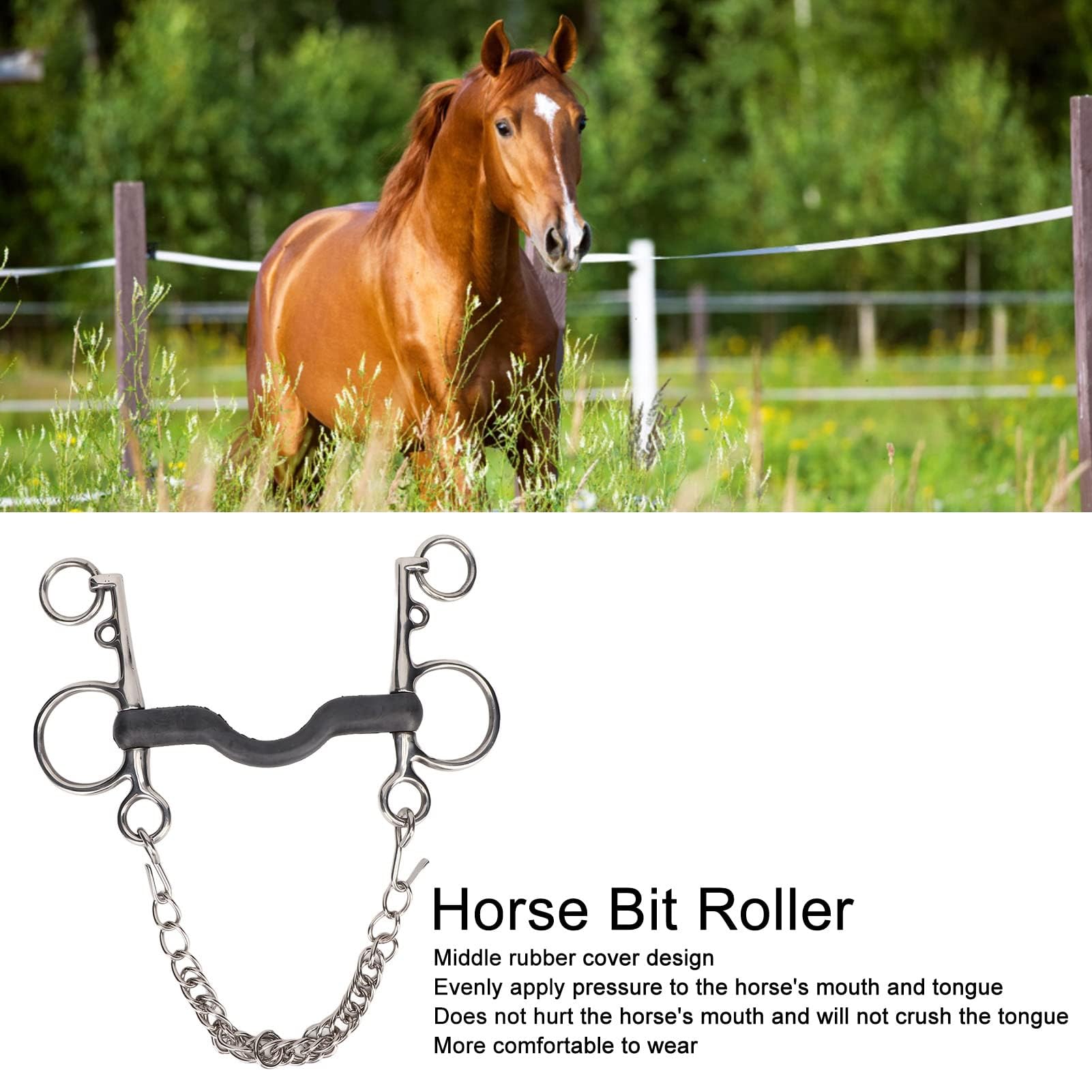 Morso per Cavallo, Filetto per Cavallo Morso per Bocca in Acciaio Inossidabile Lucidato a Mano Sicuro Facile Controllo per Accessori da Corsa