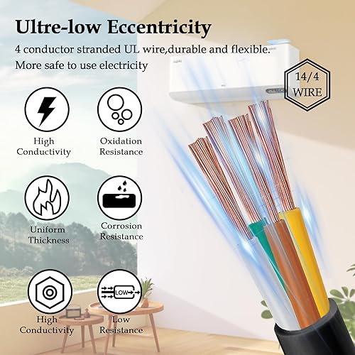 Miniatura 3 de YDDECW - Cable de control de 4 conductores 14 AWG - Cable 144 100% cobre puro para sistemas de aire acondicionado mini split y bomba de calor, cobre