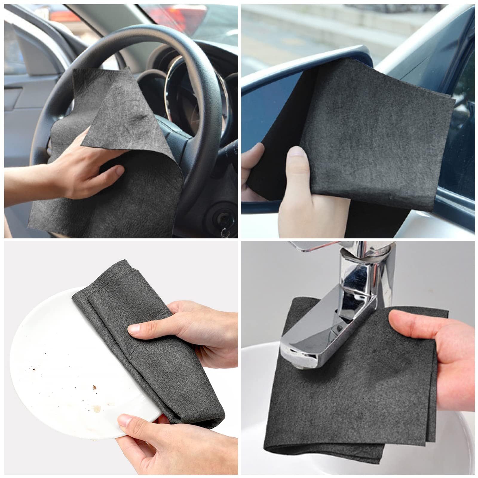 10 szt. Ściereczki z mikrofibry 30×30 cm – Chusteczki do czyszczenia bez smug i kłaczków, do domu, kuchni, szkła, luster i samochodu – wielokrotnego użytku