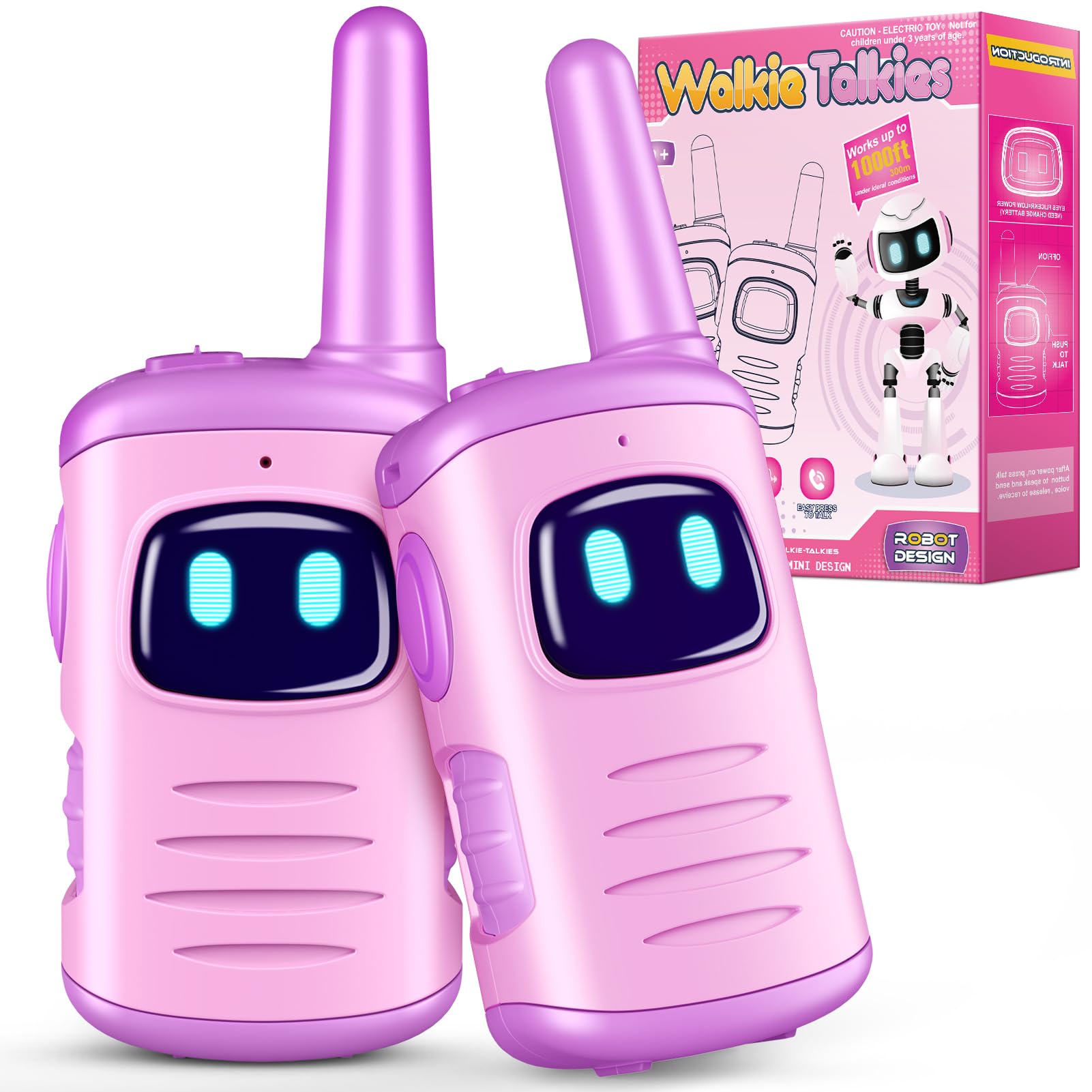 Kids Walkie Talkies Toys for Girls: Toys Walkie Talkies for Kids 2 Pack Birthday Gifts for 3 4 5-7 Year Old Girls Grandkids Toy Age 4-5 6-8 Years Old Camping Purple