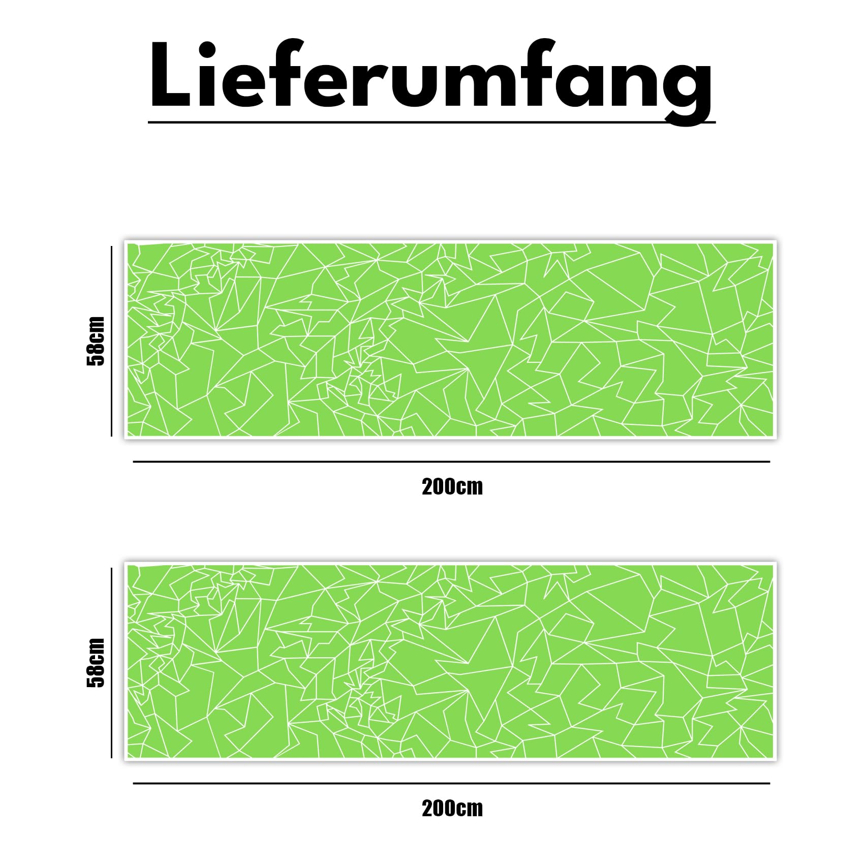 Finest Folia Set di 2 Adesivi XXL per Auto Mosaico, 58x200cm cad. Design Geometrico per Fiancate Auto, Moto, Camper. Sticker Tuning Effetto Vetro Rotto Camouflage KX074 (Verde)