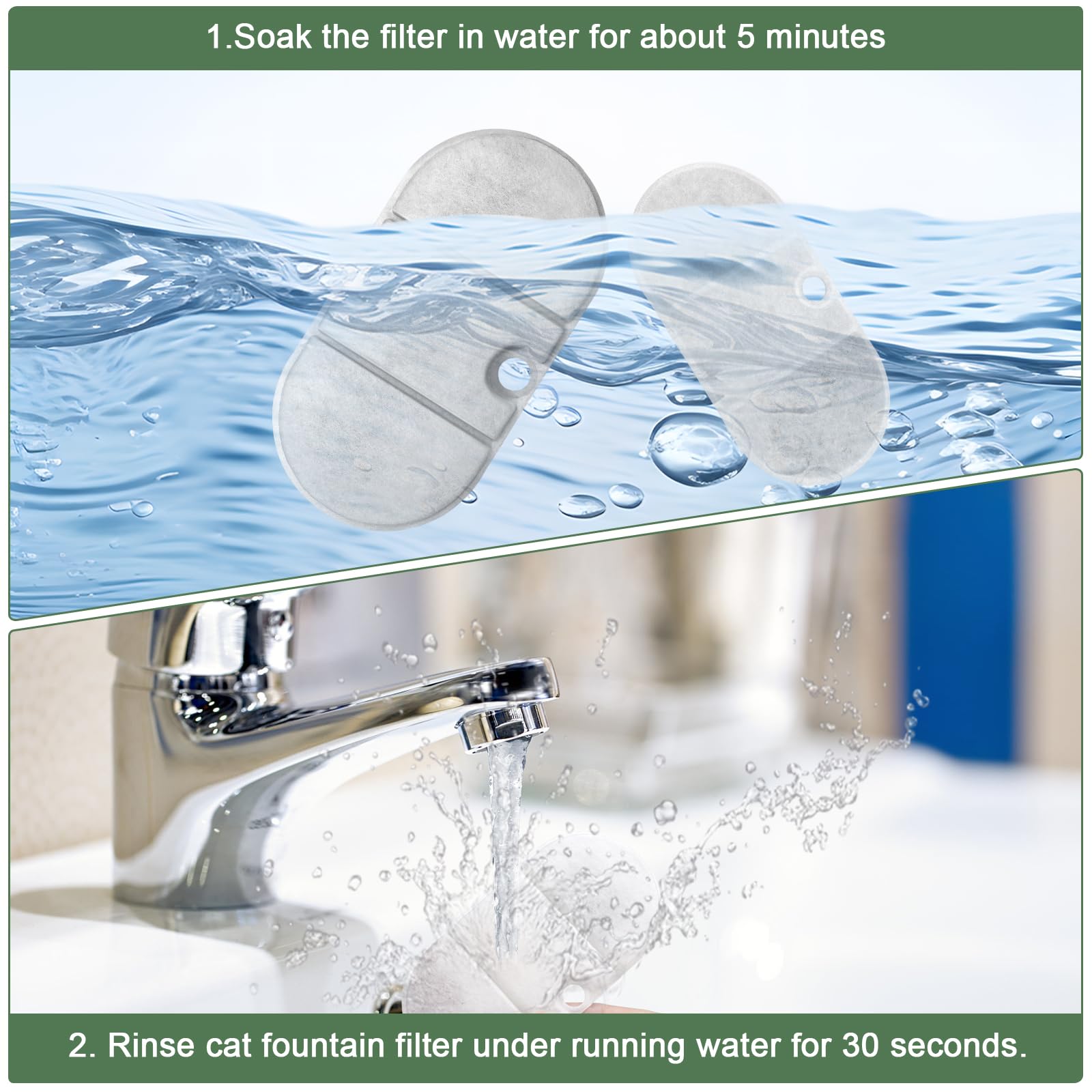 Lot de 12 Filtre Fontaine a Eau Chat pour Petlibro Capsule PLWF002 71 FL oz/2,1 L Fontaine à Eau Chat, Filtre avec Système de Quadruple Filtration pour Fontaine Chat et 12 Éponges Pré-filtrées