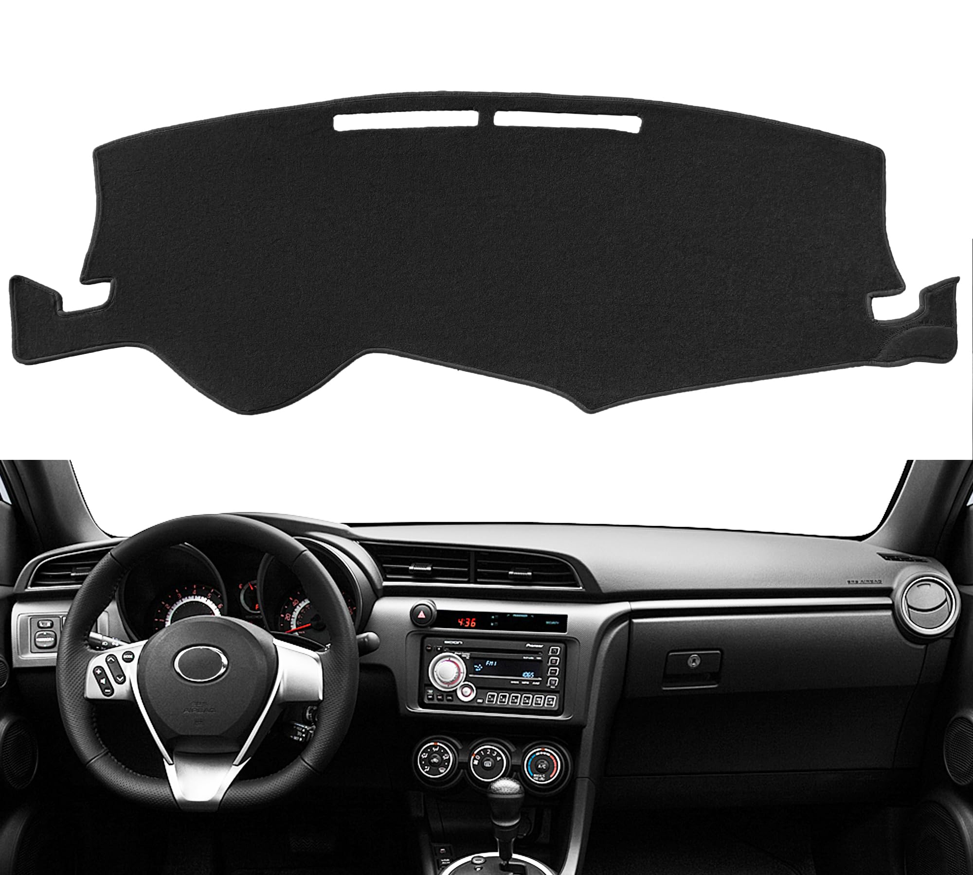 dash cover mat custom fit for scion tc dashboard pad cap carpet protector (black) k248