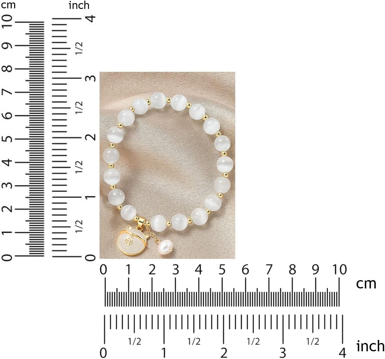 Opal Bracelet Gem Beaded Stone Stretch Cabochon Grown With Bracelet