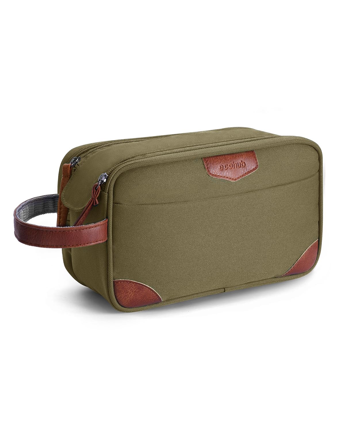 ECOHUB Toiletry Bag for Men Travel Essentials Toiletries Bag Water-Resistant Shaving Dopp Kit Wide-Open Dual Zipper Cosmetic Makeup