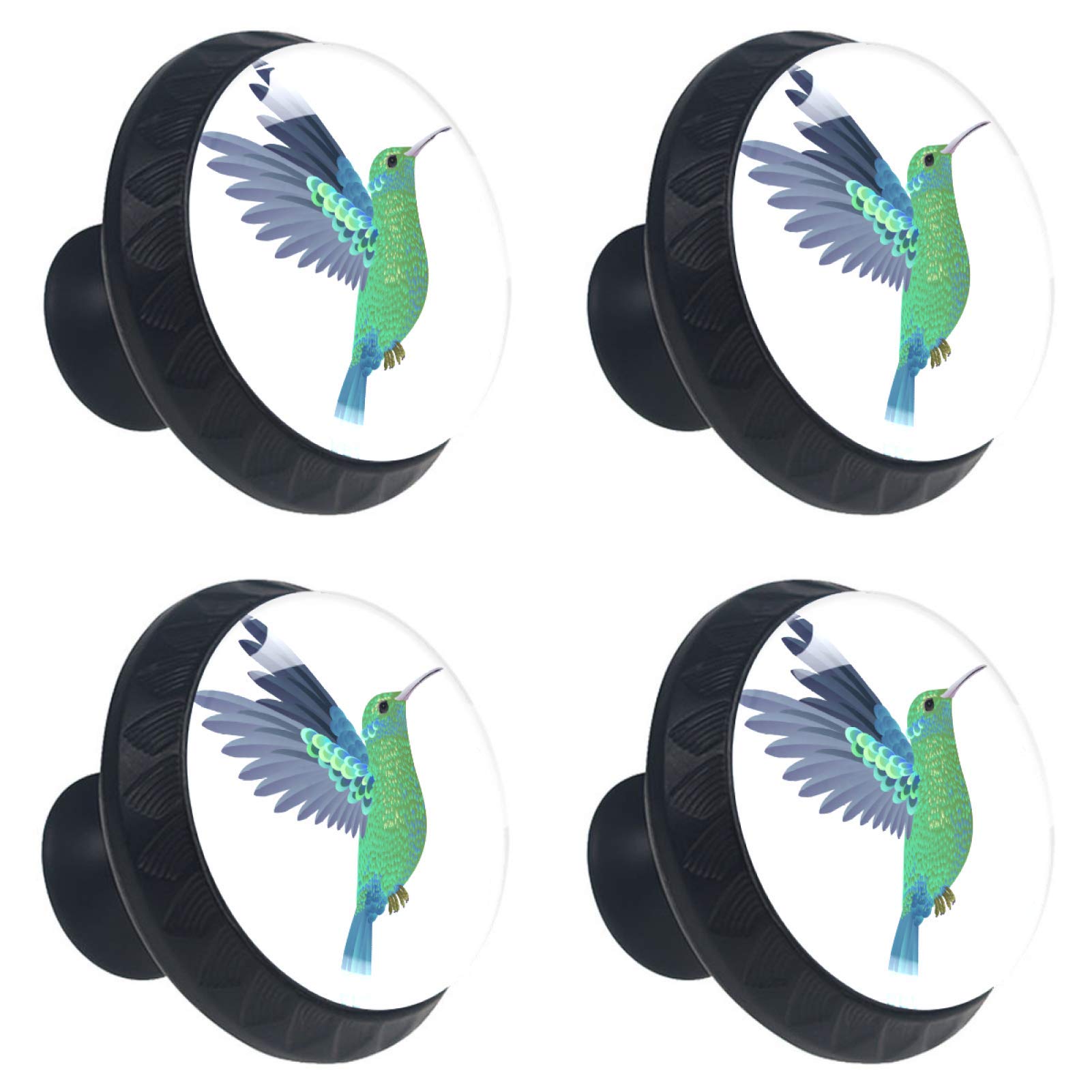 Boutons de tiroir en verre colibri multicolores pour rénover un placard de cuisine