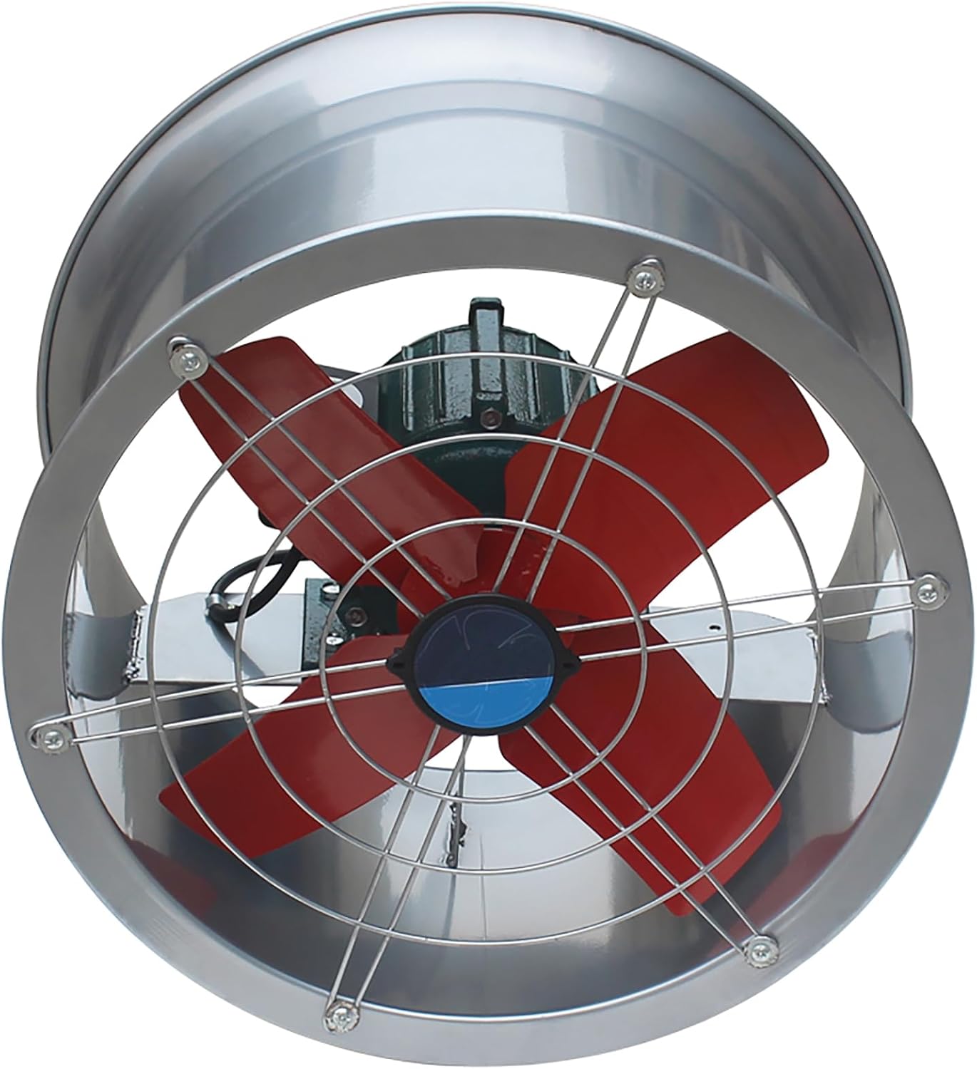 220V 20 Inch Cylinder Pipe Exhaust Fan, 370W High Airflow 6000m³/H, Industrial Kitchen Warehouse Workshop Ventilation Stainless Steel Fan Blade