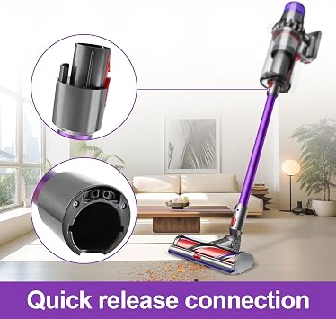 Quick Release Extension Wand Compatible for Dyson V8 V11 V10 V15 V7 Stick Vacuum Cleaners,Tube Vacuum Attachment Vacuums Attachment Pipe for Dyson Vacuums Attachment Extension Tube 74cm (Purple)