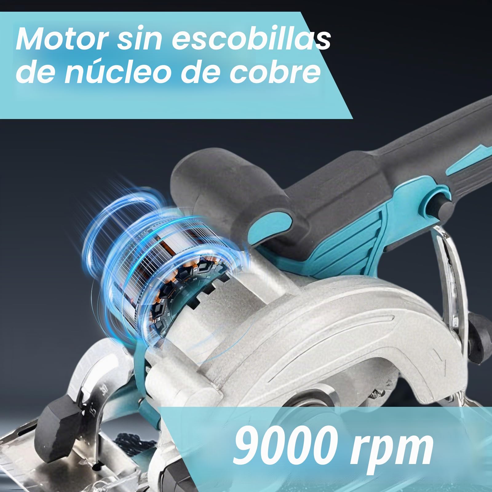 Sierra Circular Bateria para Makita 18V, Mini Sierra Circular Sin Escobillas, Sierra Circular de Mano con 3 Hojas (125 mm) 6200 rpm, 0 a 45° para Madera, Plásticos (Batería no Incluida)
