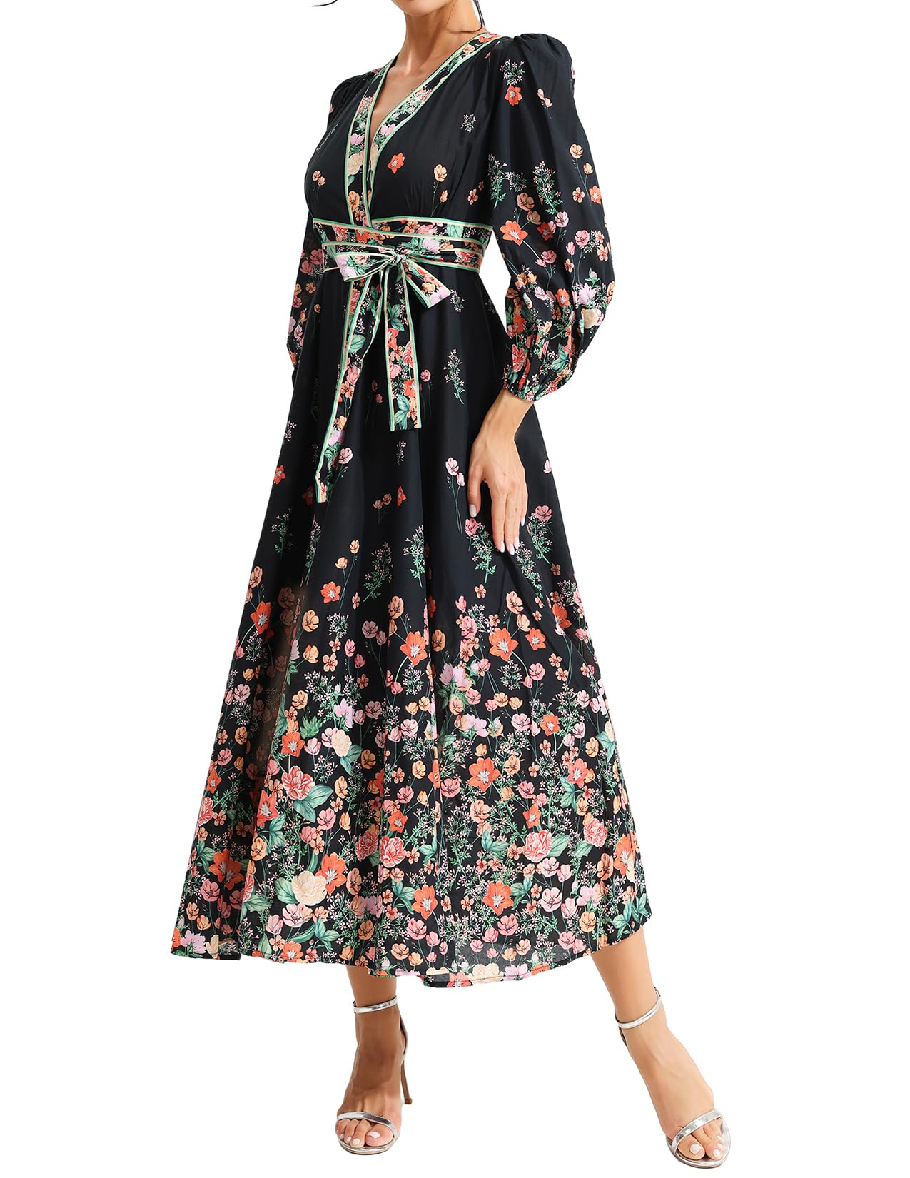 green emerald velvet dress Trisha Beige Floral Embroidered Midi Dress Lena&Lou  Lena Layne