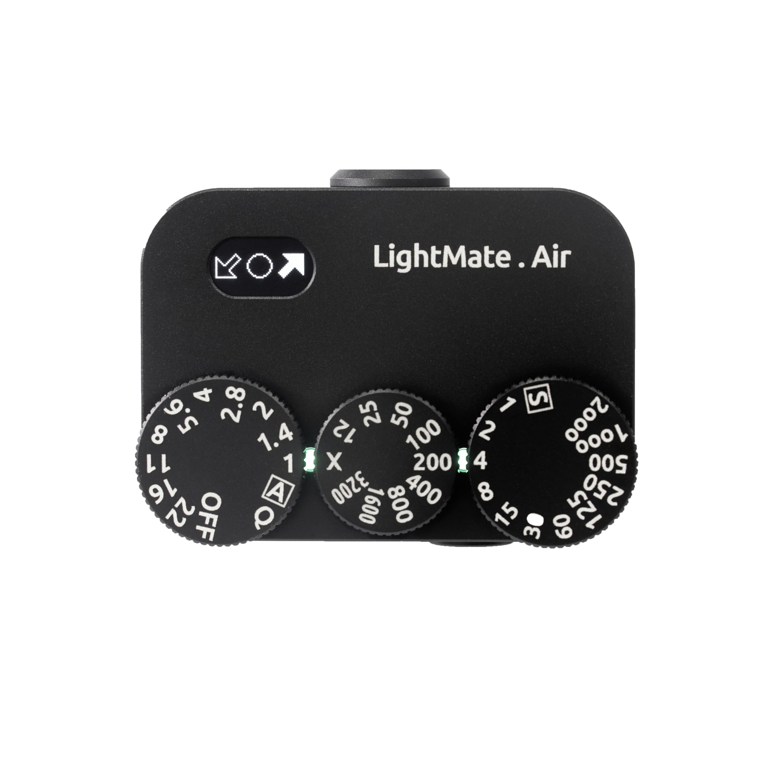 LightMate AirPro Light Meter, Rechargeable Battery Life 20 Hours, High Precision Photography Light Meter, 3 Dials Retro Exposure Indicator, Compatible with Leica and Others Film Cameras, Black Metal