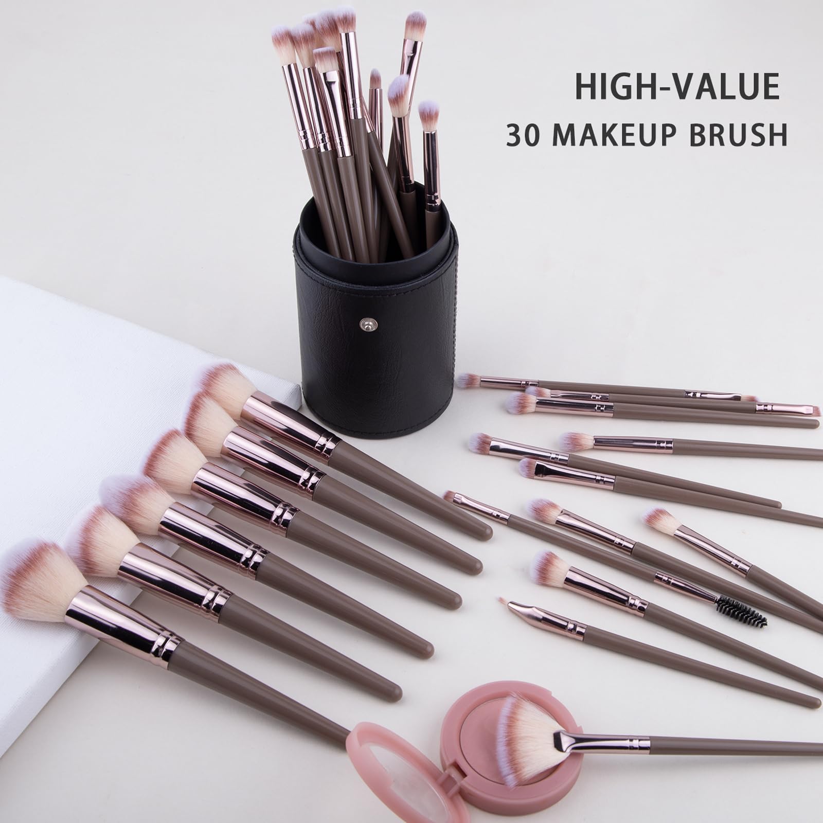 Brocha de Maquillaje Profesional Avanzada, 52 Piezas Juego de Brochas de Maquillaje Profesional Avanzado para Rostro y Ojos Blush Foundation Concealer Powder#1