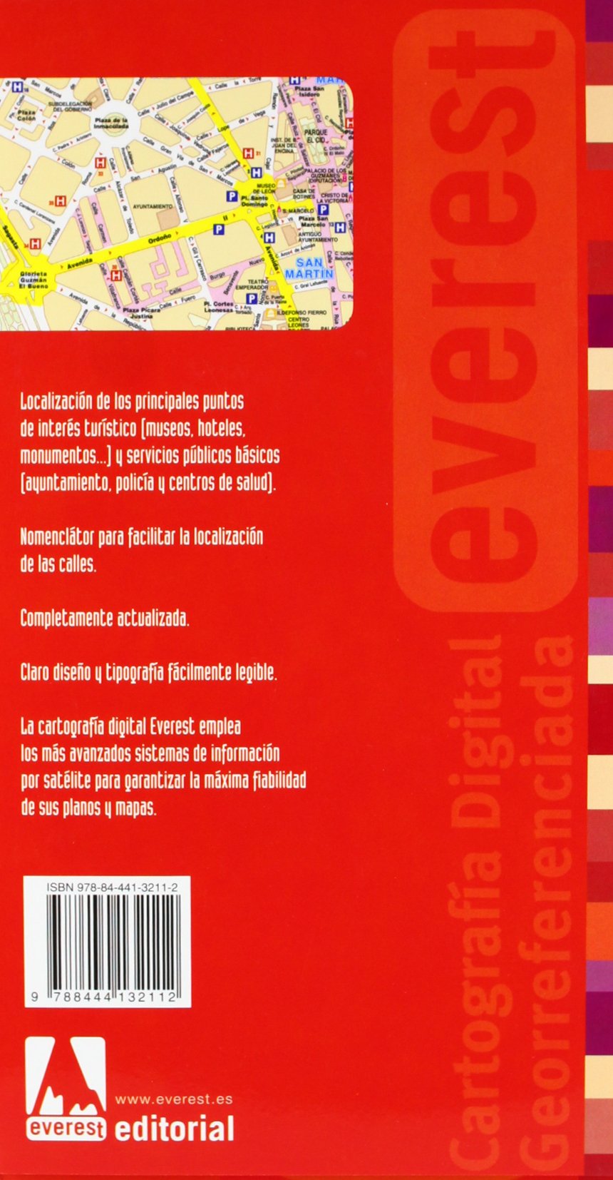 León. Plano callejero con mapa de carreteras de la provincia: Escala callejero 1:7.000. Escala mapa 1:300.000 (Planos callejeros / serie roja)
