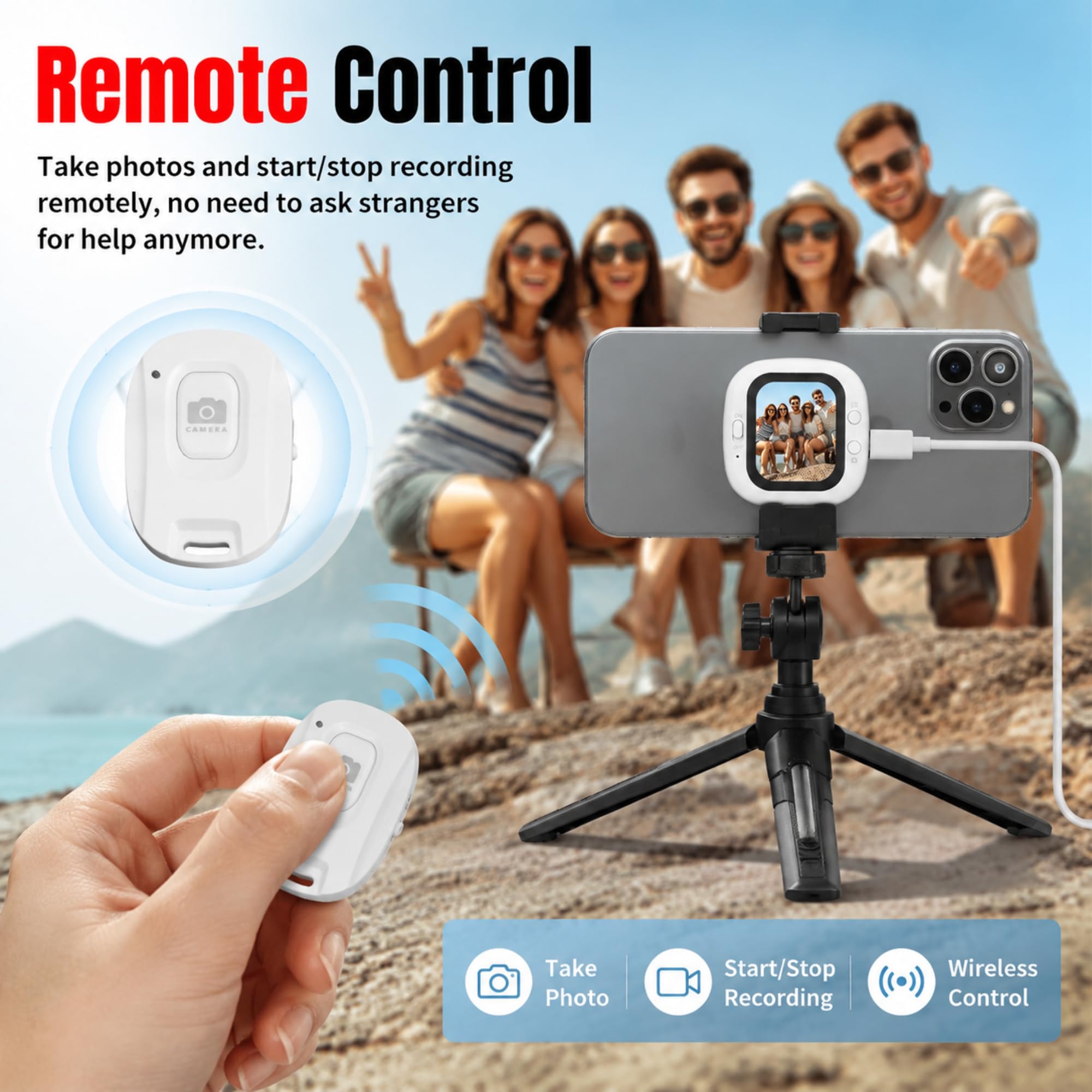 Handy Selfie Monitor 2,01" Magnetisch Vlog Bildschirm für Reisen