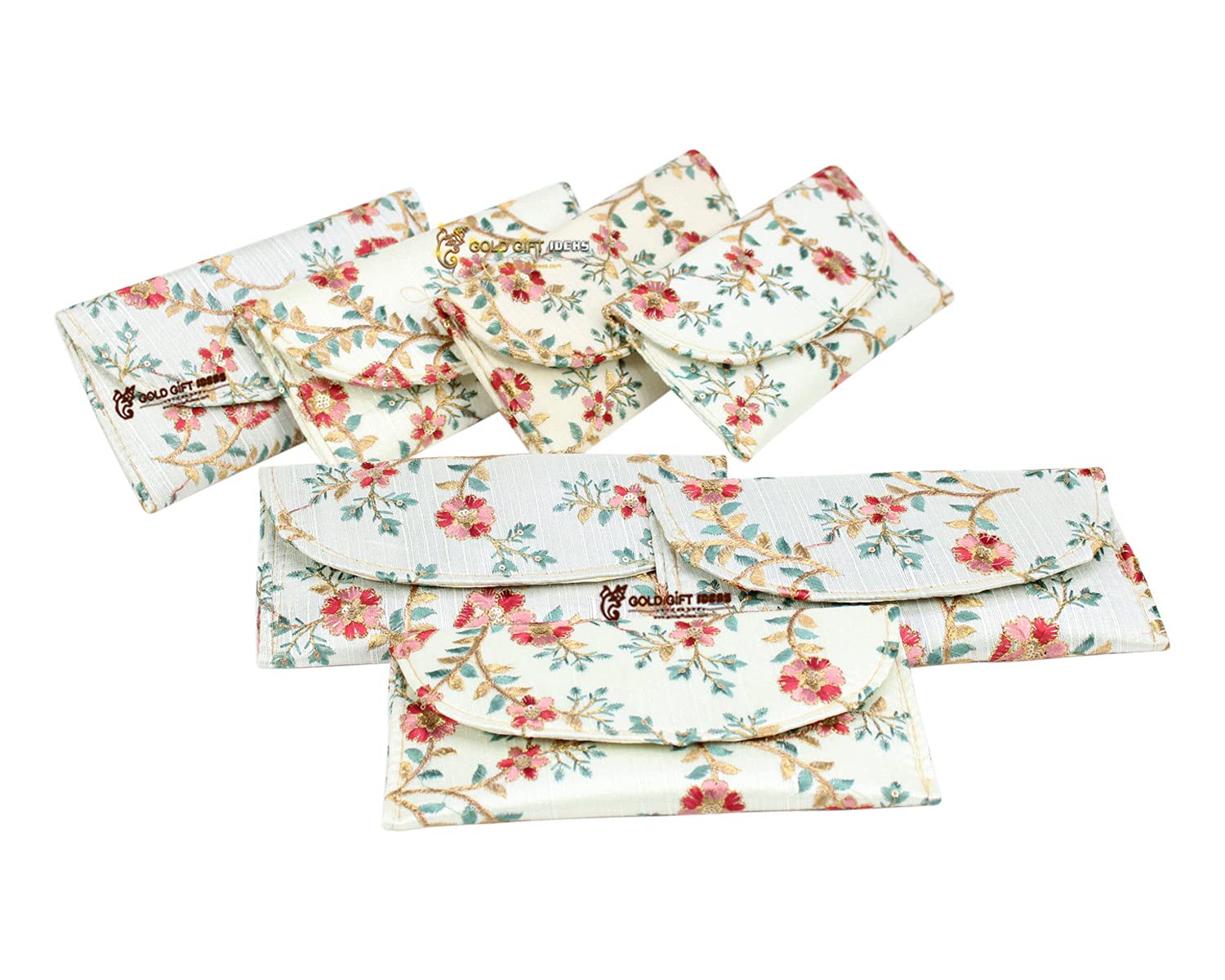 GoldGiftIdeas Womens Floral Embellished for Party Potli/Purse/Bag/Clutch (Cream) - Set of 10 (B09BNR5QSN) Amazon Price History, Amazon Price Tracker