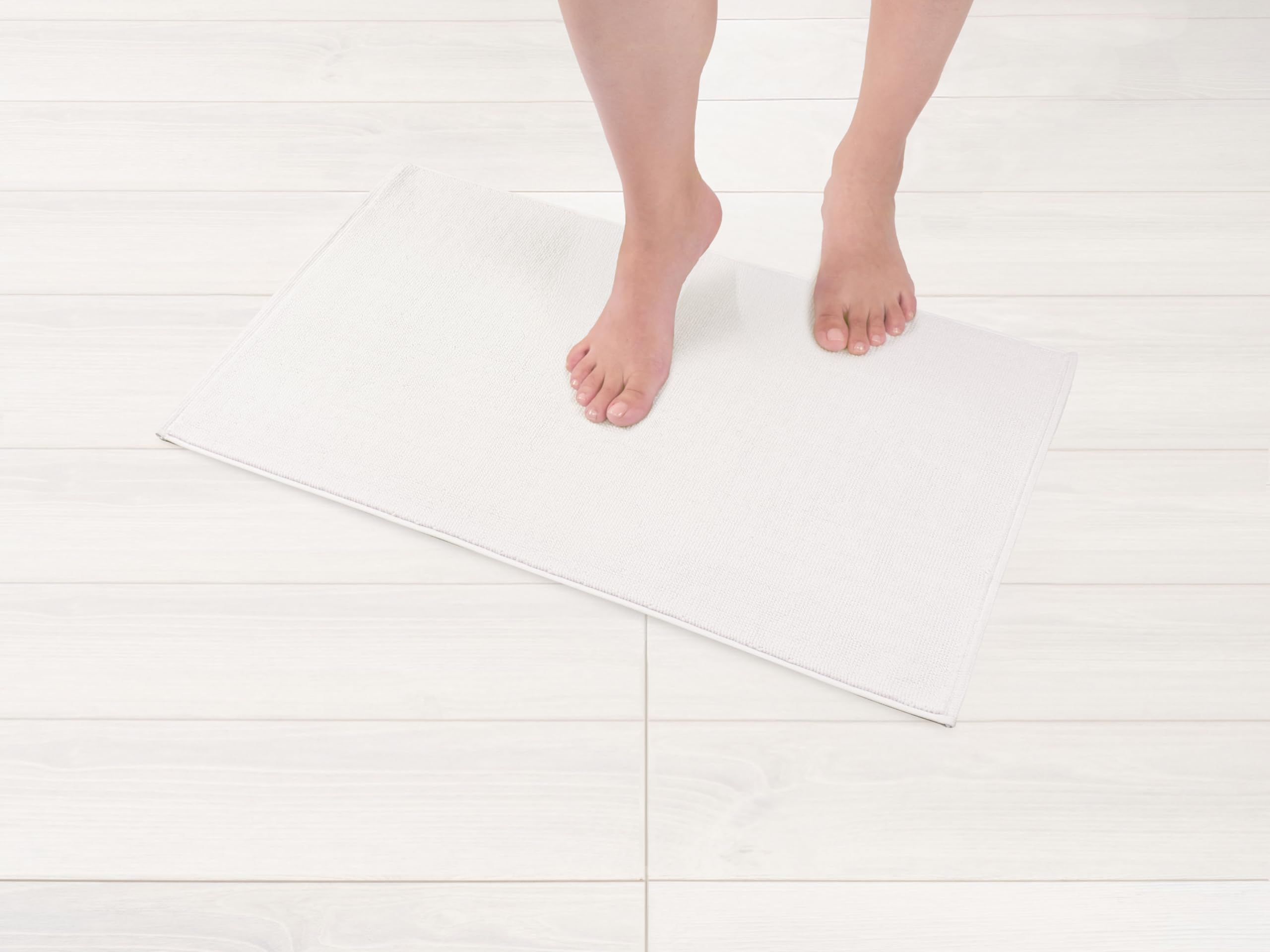 Hammetex Non-Slip Bath Mat, 43 x 61 cm, 100% Cotton, 1200 GSM, Washable, Absorbent, Quick Dry, Oeko-TEX Certified, Cream
