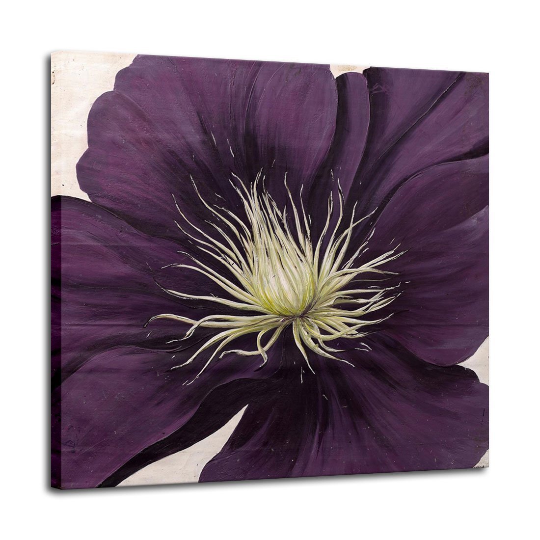 Lifang Oil Painting Hand-painted Picture Purple Flower Wall Decor Art, Hand Made Paintings on Canvas (90x90cm)