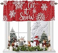 Vista 21 de Cenefa de cortina verde azulado turquesa para ventanas, sala de estar, cocina, baño, granja, tablero de madera rústica, verde y marrón, con bolsillo