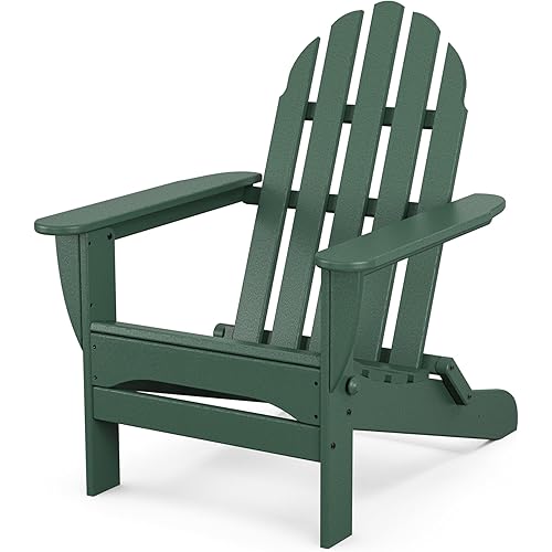 POLYWOOD AD5030GR Classic Folding Adirondack Chair, 38.5" x 31.25" x 33.5", Green