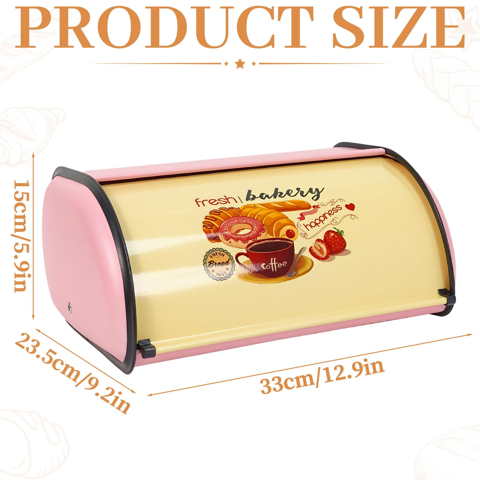 Eiserner Brotkasten Metall Groß Mit Deckel, Brotbox Zur Frischhaltung, Praktischer Brotkorb Für Küche & Haushalt, Ideal Für Knäckebrot, Brote & Brötchen (Rosa)