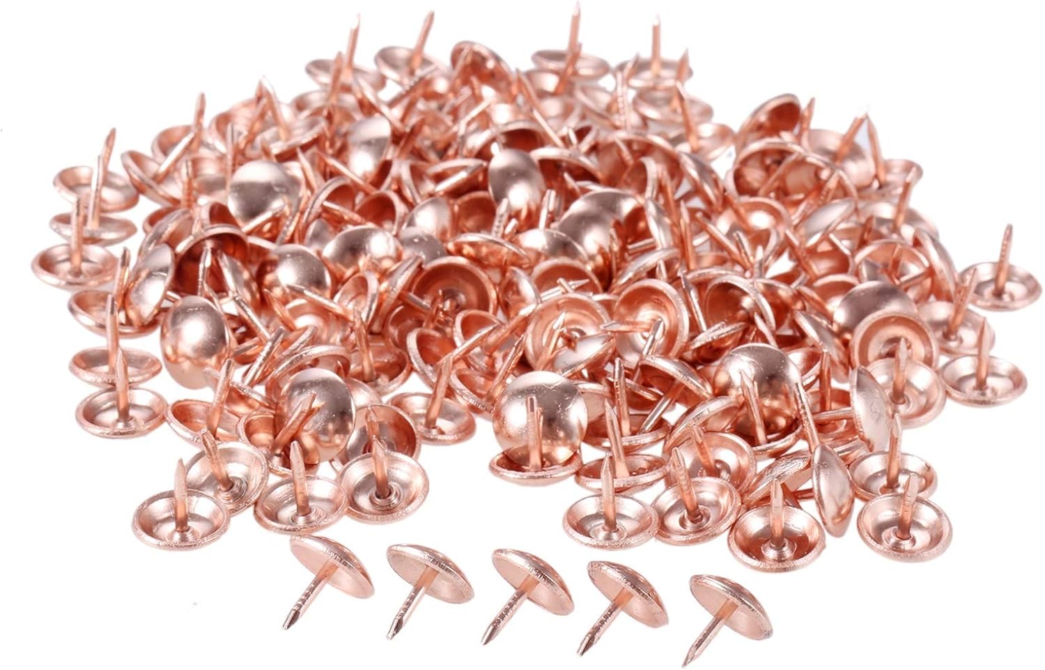 Push Pins,Drawing Pins,200Pcs Rose Gold Metal Upholstery Nails Jewelry Case Box Drum Sofa Decorative Tacks Stud Pushpin Doornail Fastener 1111 1117mm Usual and Practical Fasteners (Col ( Color : 11x11