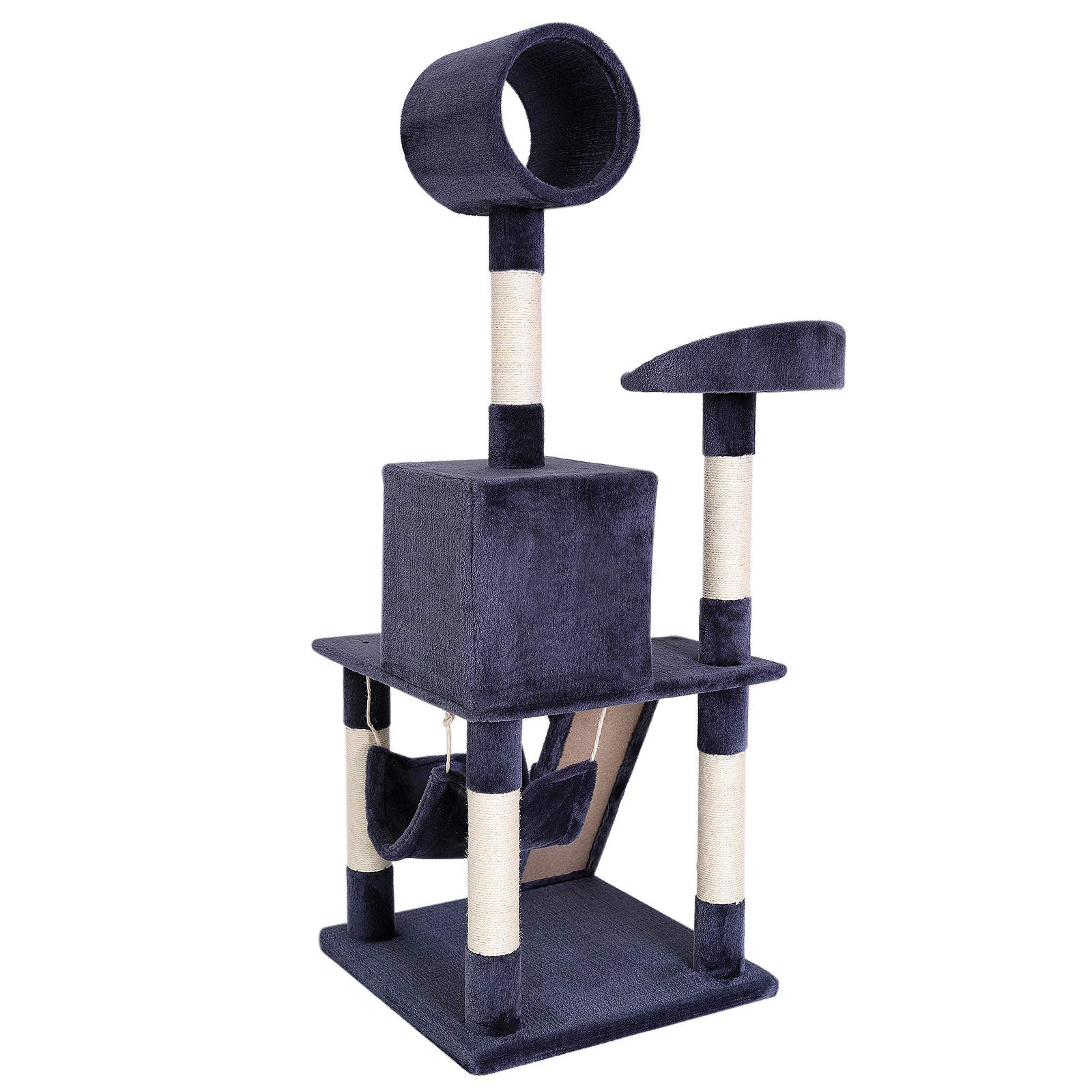 Tiragraffi Per Gatti Lionto | Albero Con Piattaforma E Palla, 43cm, Grigio/Bianco - Foto 2