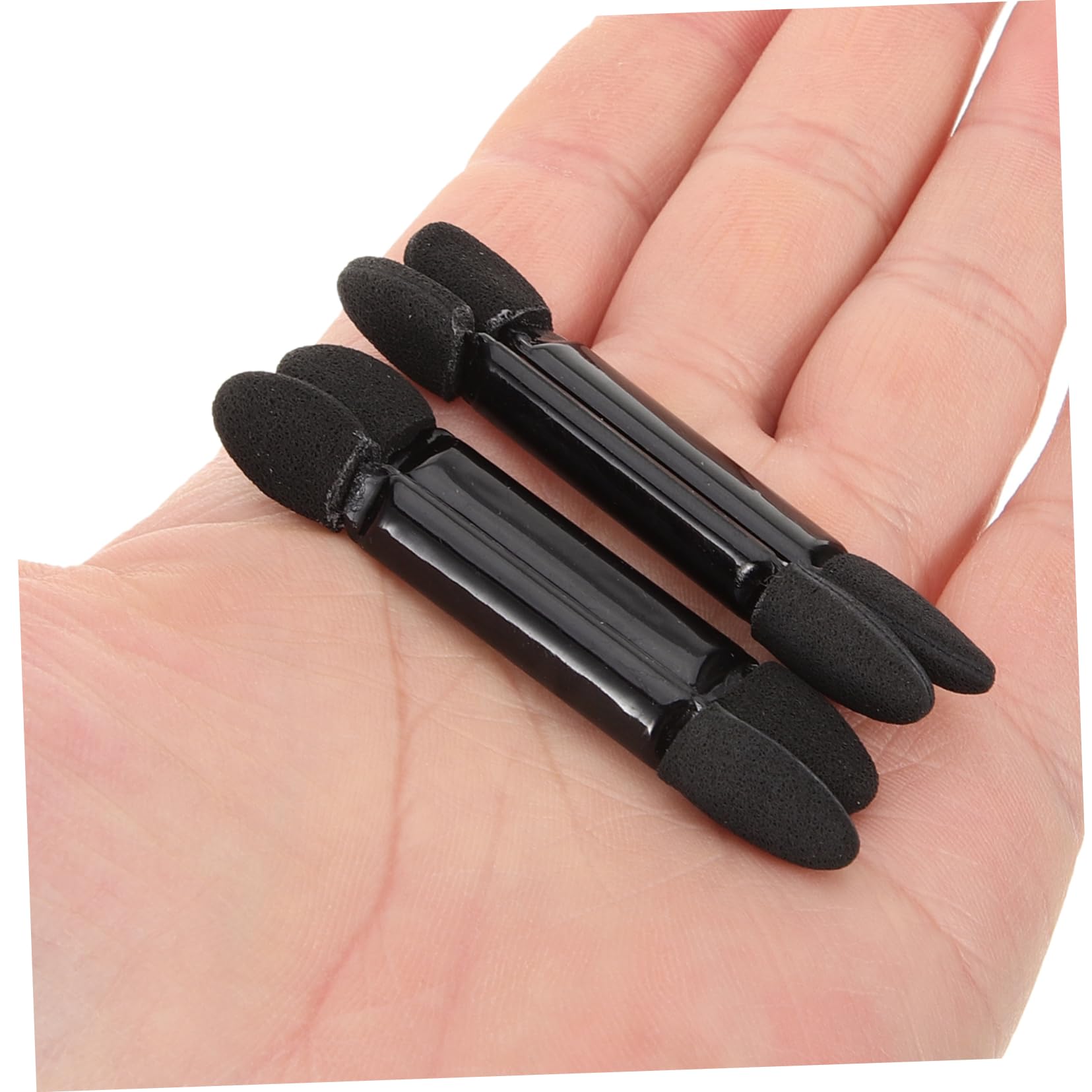 NOLITOY Essential Makeup Collection 50pcs Eye Shadow Sponge Applicators with Long Handle Textured Latex Tips Versatile for All Ages