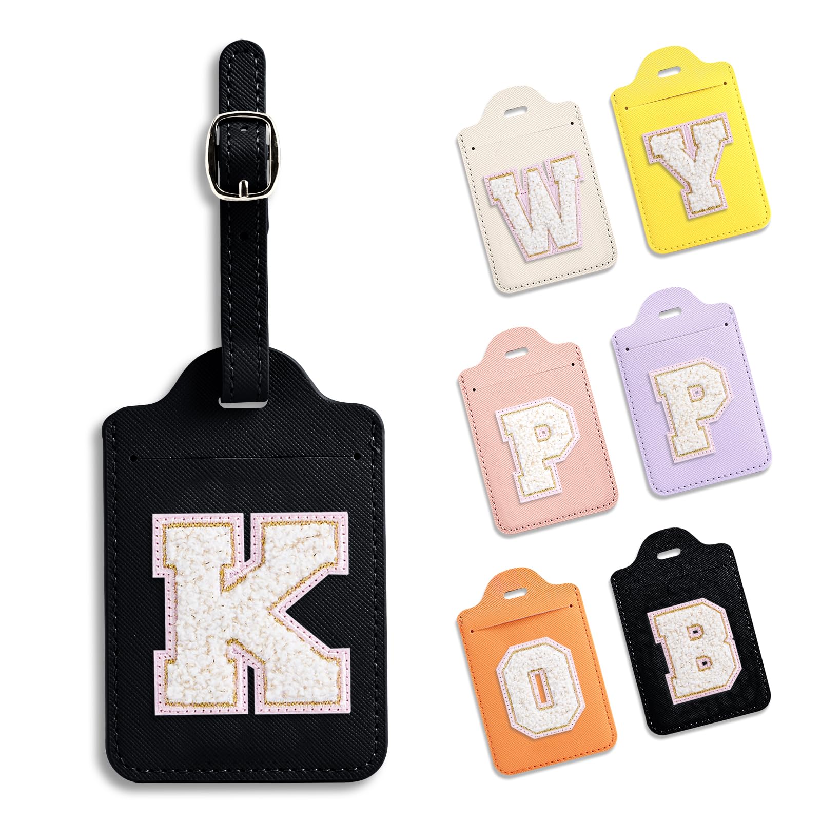 Anntry Gepäckanhänger, Kofferanhänger mit Adressschild, PU Leder Reise Koffer Tags, Namenschild ID Etikett für Geschäftsreise, Flugreisen, Paare Hochzeit Reisegeschenk