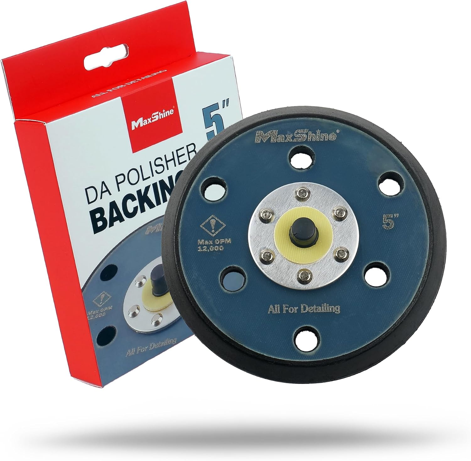 Maxshine 5" Universal Hook & Loop Dual Action Backing Plate – Fits DA Polishers with 5/16" Thread – Supports Up to 12,000 OPM – Compatible with M8S V2 & High-Speed DA Polishers