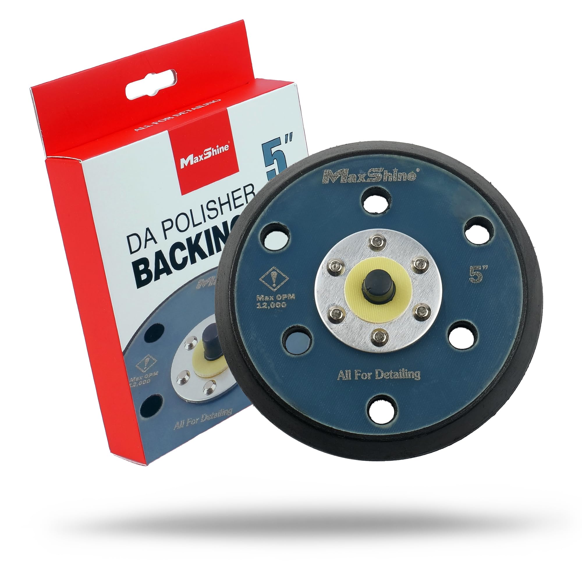 Maxshine 5" Universal Hook & Loop Dual Action Backing Plate – Fits DA Polishers with 5/16" Thread – Supports Up to 12,000 OPM – Compatible with M8S V2