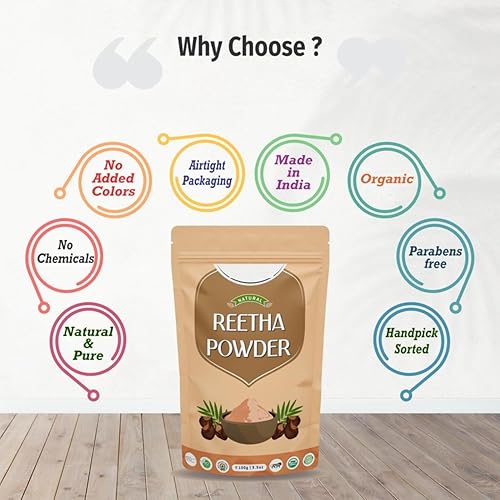 Miniatura 4 de MM Pure & Natural Reetha (Aritha, Nuez de jabón) en polvo para el cuidado del cabello, 3.5 onzas