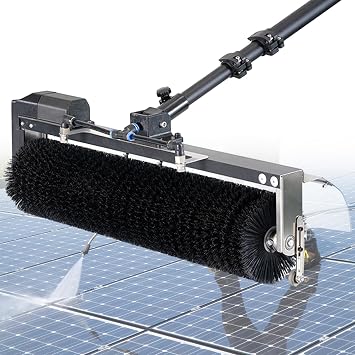 Roof Solar PV Panel Washing Brush 7.5 m 24.6 ft- 60 cm Cleaning Width,for Cleaning Stubborn Bird Droppings,Oil Stains,Dust