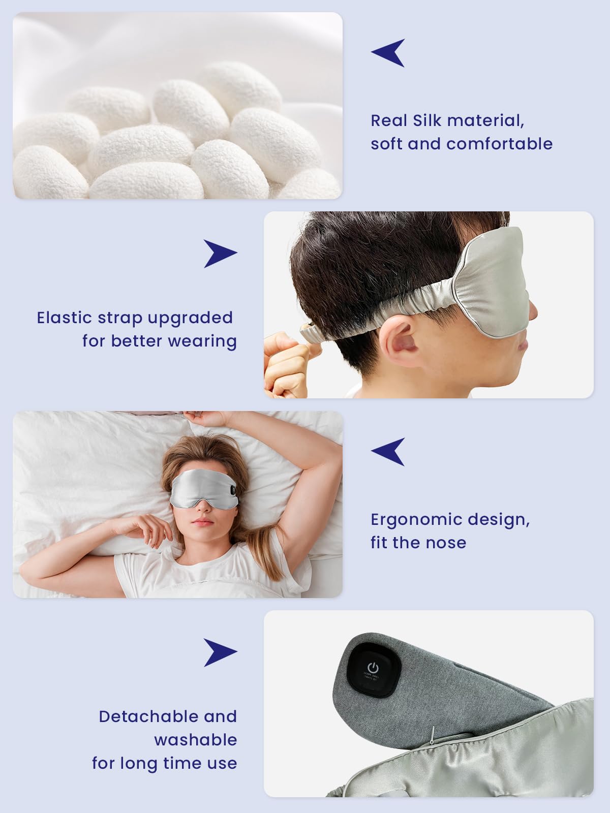 Heated Eye Mask, Cordless Warm Eye Compress For Dry Eyes, Eye Relief Improved Sleep Rechargeable Washable Cover Eye Heating Pad Electric Warm Eye Mask Airp