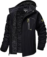 TACVASEN Men's Waterproof Winter Ski Jacket Fleece Lined Thermal Snowboard Parka with Adjustable Hood