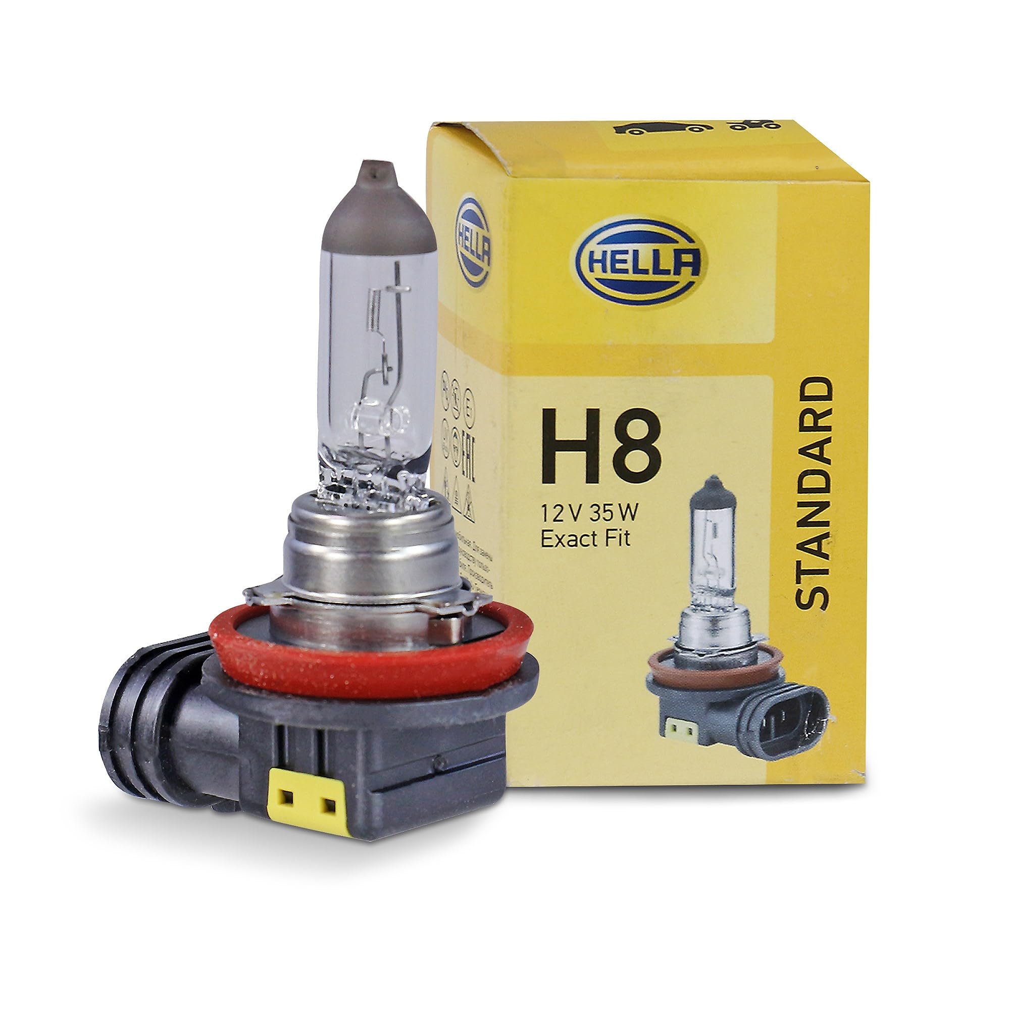 HELLA 8GH 008 356-121 Glühlampe - H8 - Standard - 12V - 35W - Sockelausführung: PGJ19-1 - Schachtel - Menge: 1