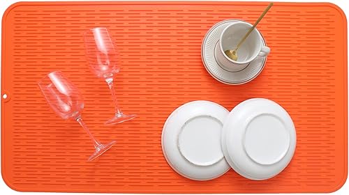 Miniatura 397 de Tapete de silicona para secado de platos para múltiples usos, fácil de limpiar, ecológico, resistente al calor, tapete de silicona para encimera