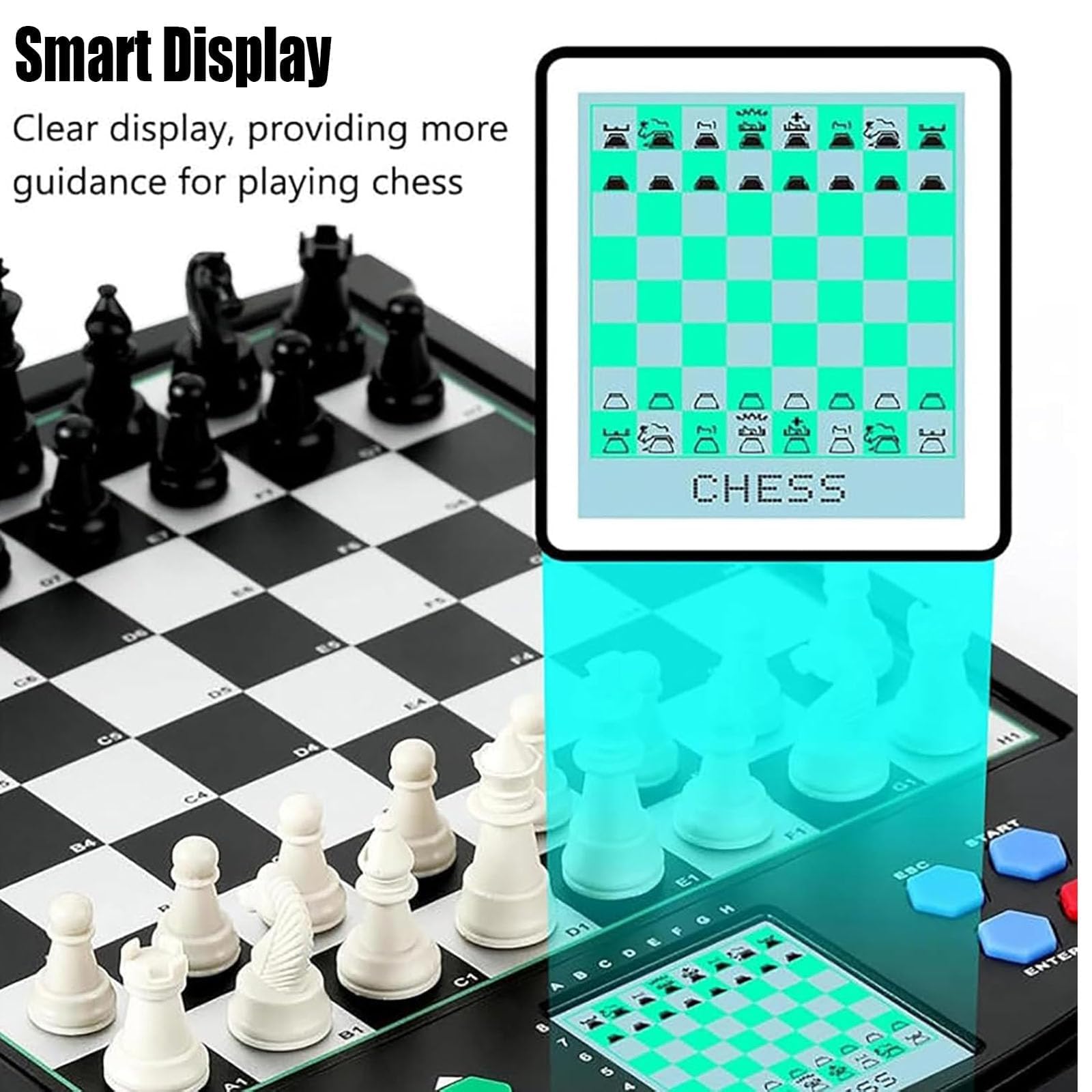 Tablero de ajedrez electrónico con pantalla inteligente, más de 30 niveles de dificultad, no requiere red para juegos familiares y de dos jugadores