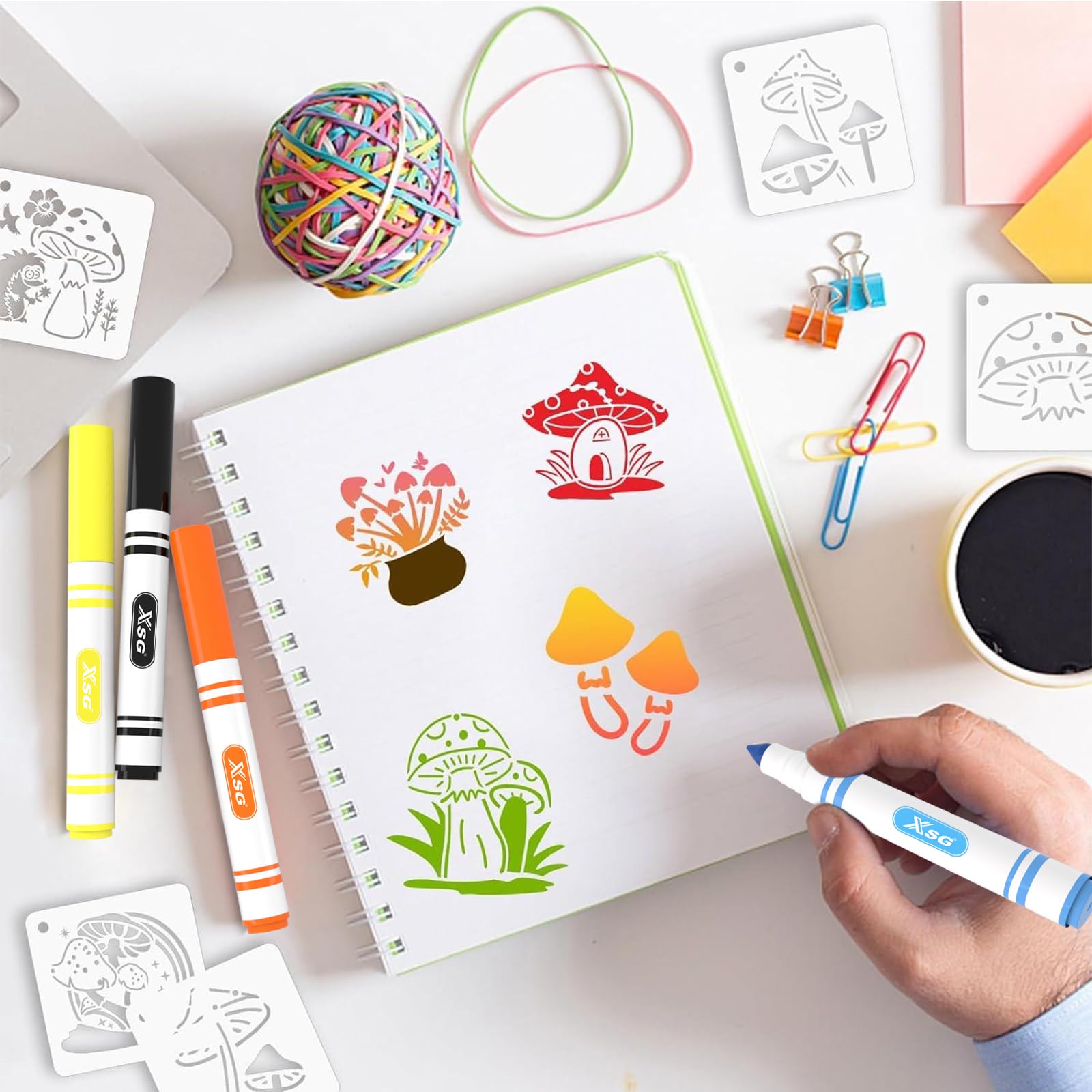 XSG Confezione da 300 pennarelli lavabili per classe, confezione da 12 pennarelli colorati con punta conica a linea larga, forniture artistiche atossiche e materiale scolastico per studenti