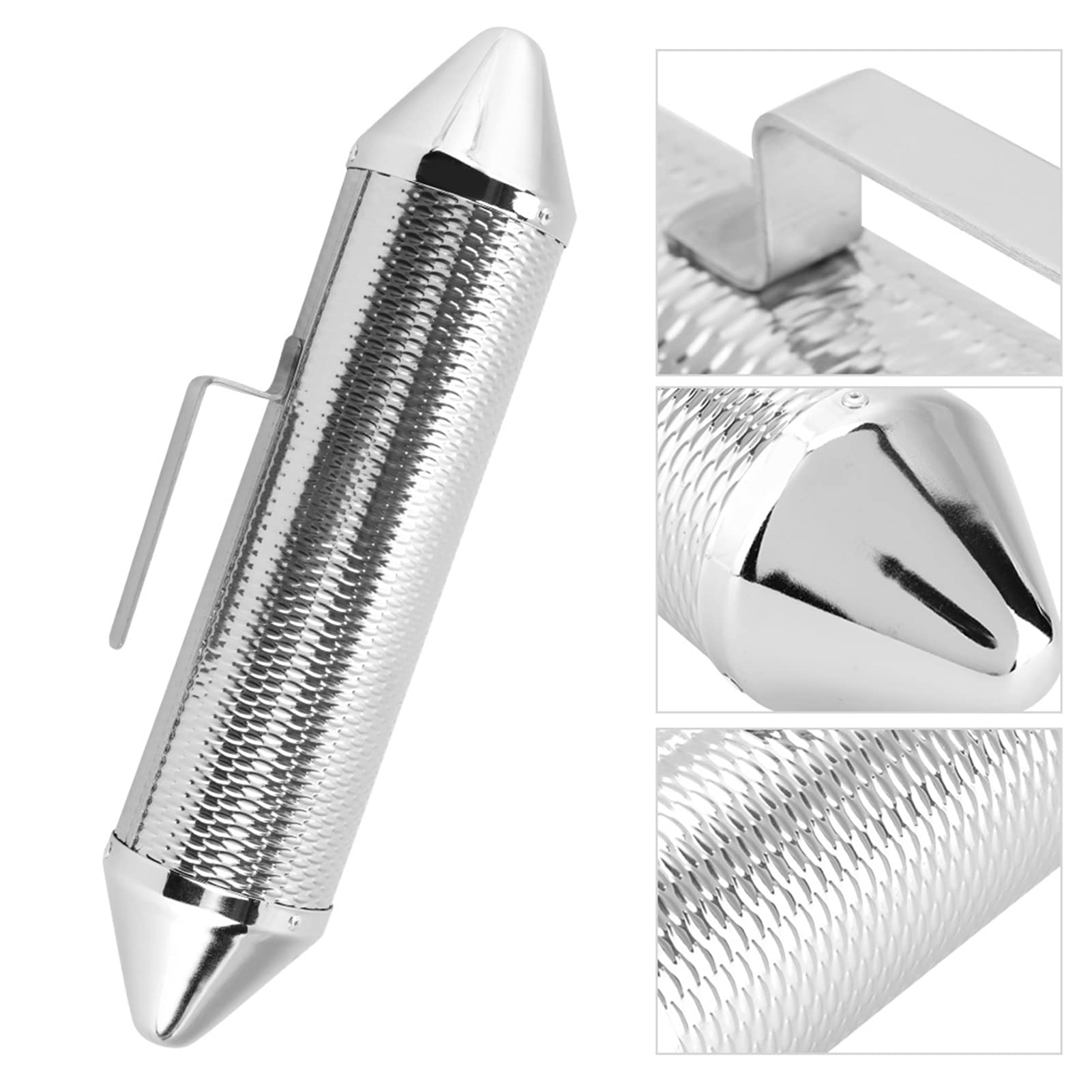 Robustes Guiro-Musik-Percussion-Instrument aus Edelstahl und Metall mit Schaber