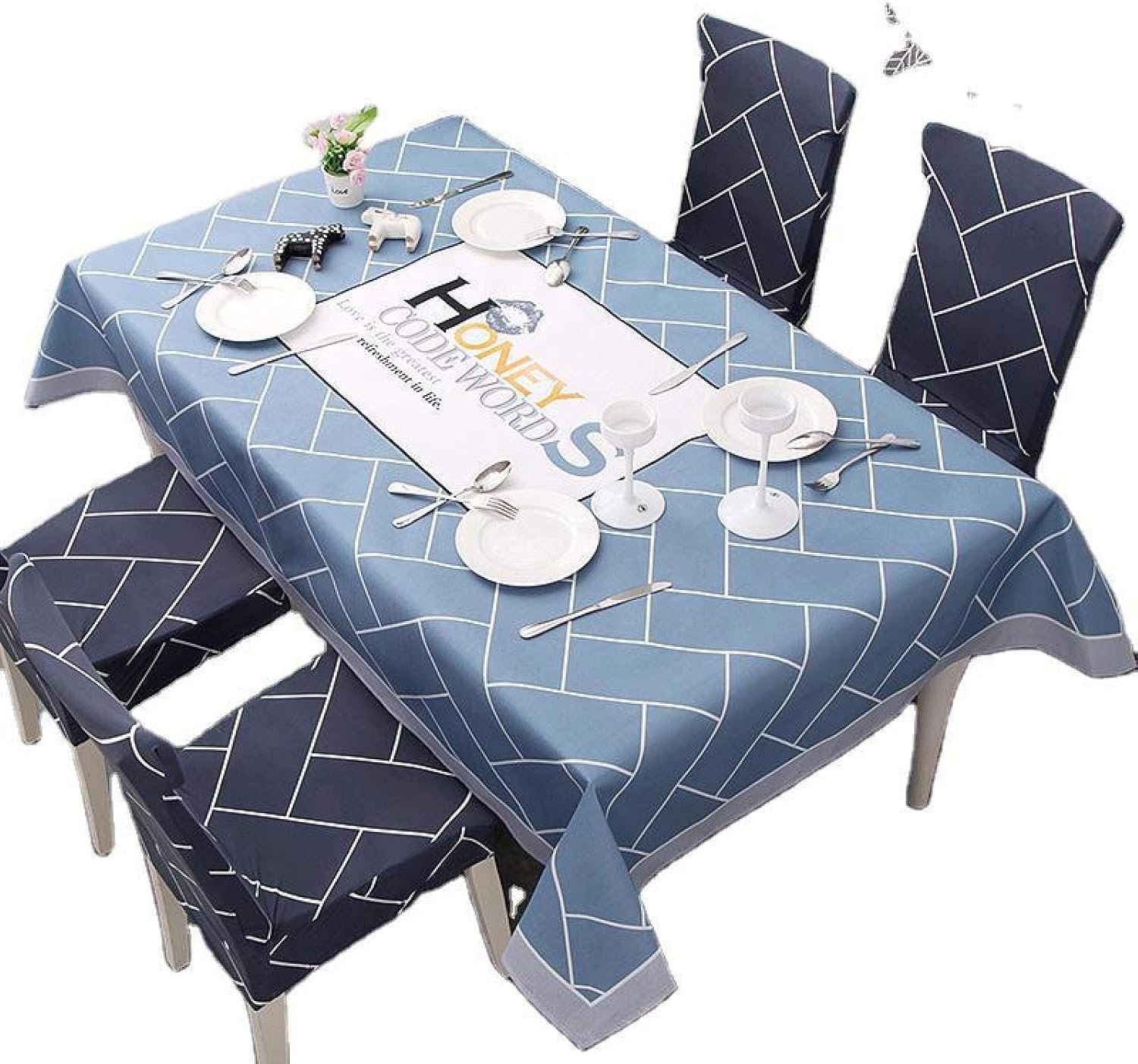 家庭用コットンリネンテーブルクロス防水、滑り止め、防塵ダイニングテーブルカバー、キッチンダイニングテーブルパーティーコーヒーテーブル