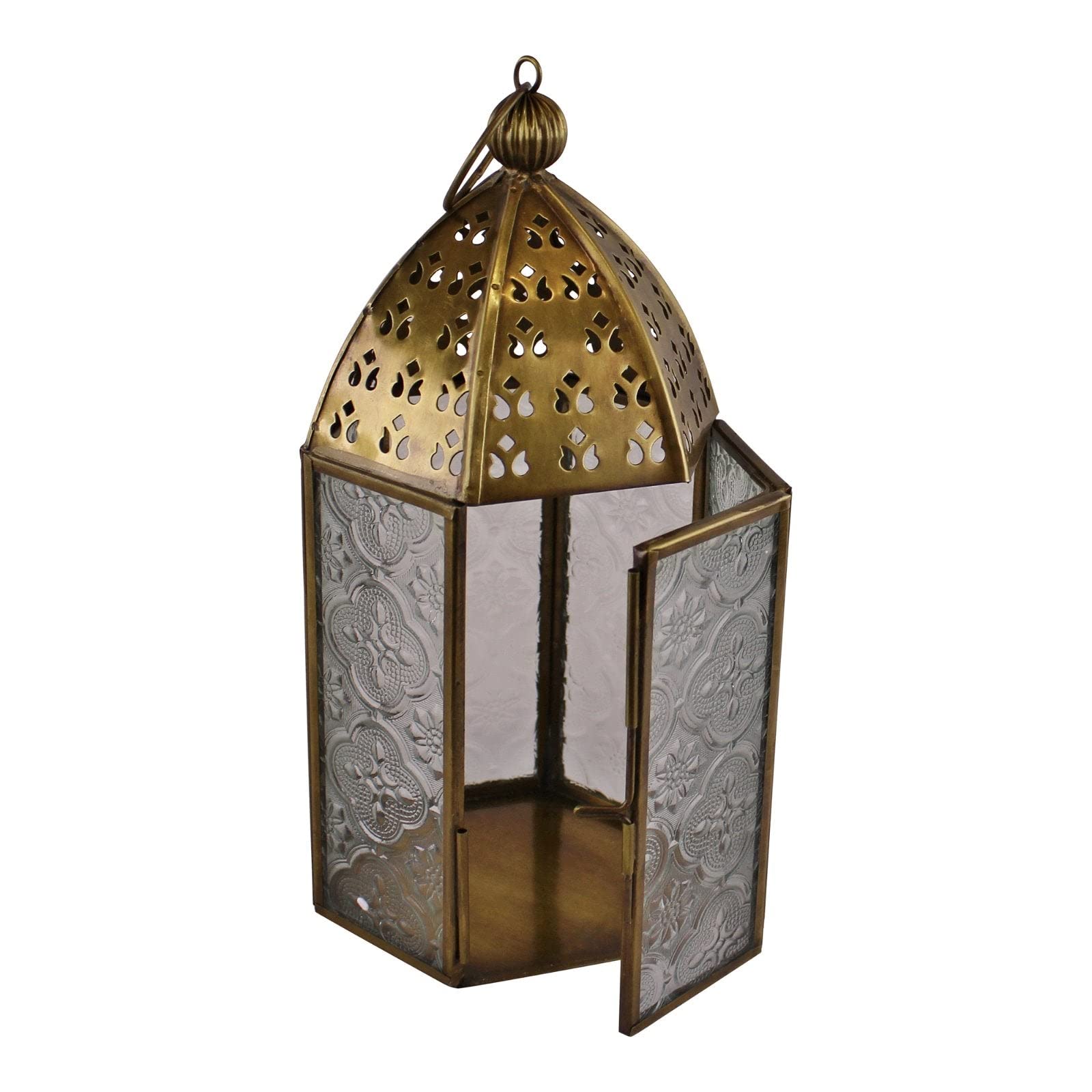 Geko Gold Small Metal Moroccan Style Kasbah Candle Lantern