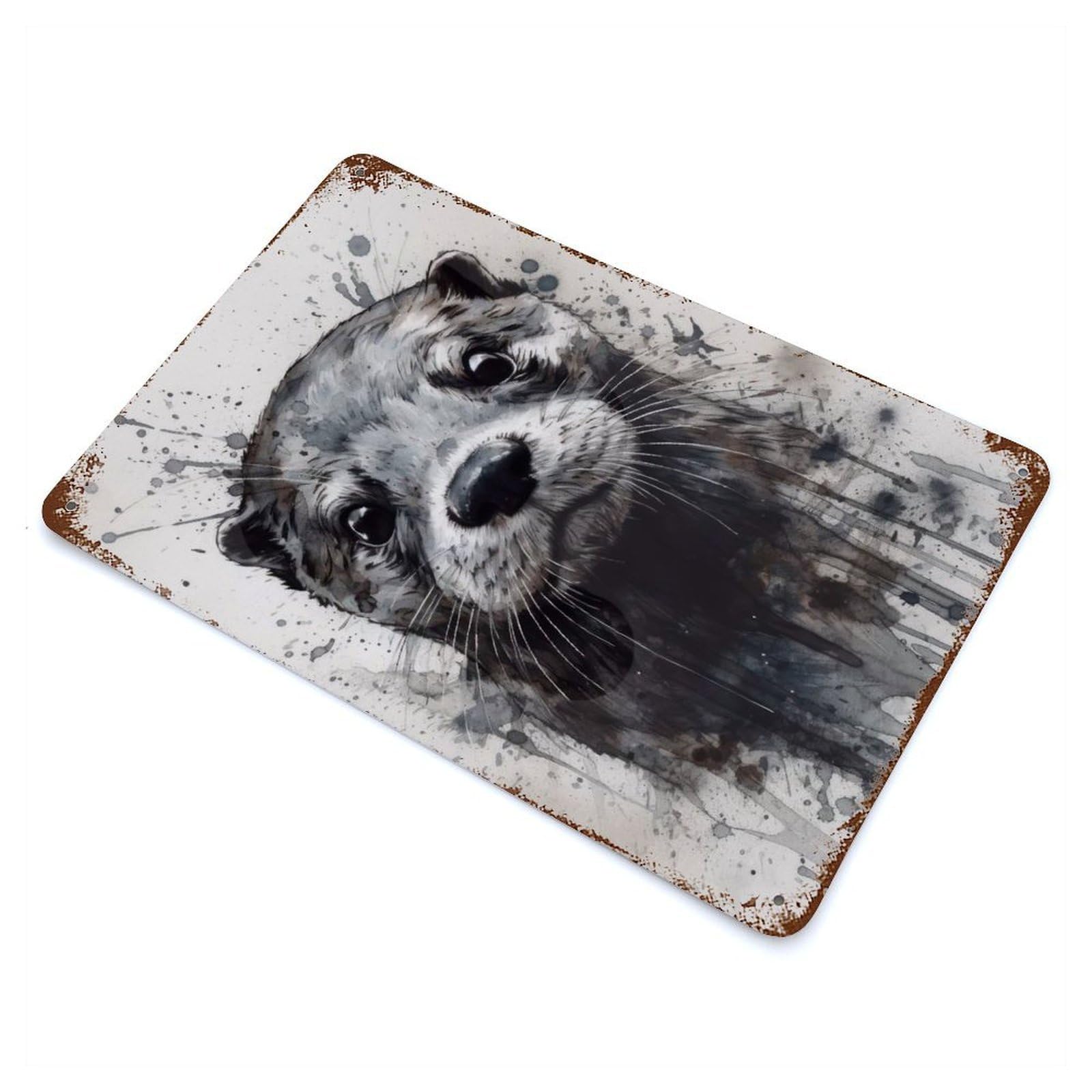 Otter Wild Elegance Vintage Rust Metal Sign 11.8"x7.9", for Basement, Hobby Room And Garage Decor, Farmhouse Wall Decor