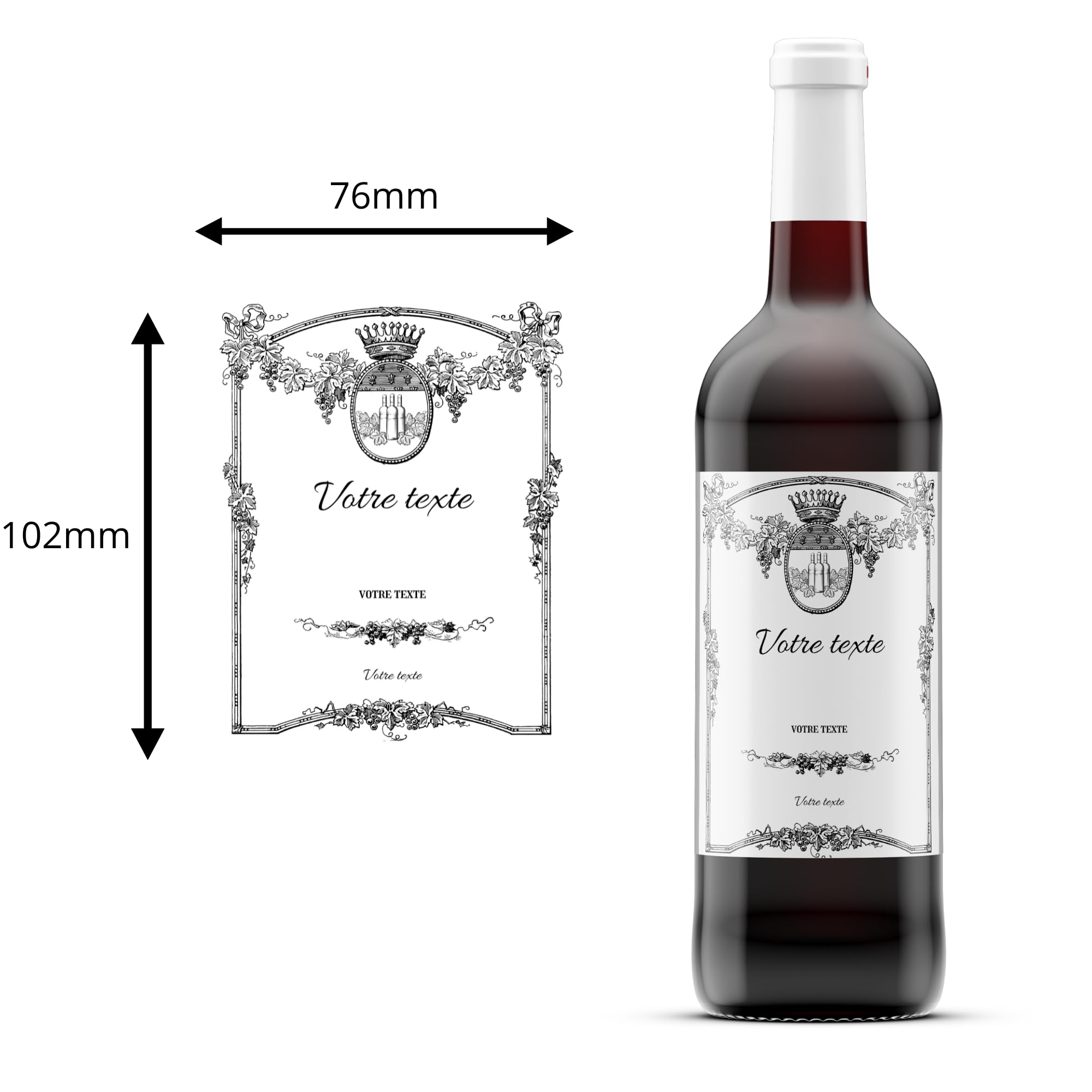 Etiquetas personalizables para botellas de vino (lote de 6) - añade tus textos - etiqueta personalizada - regalo - cumpleaños - boda - bautizo - jubilación