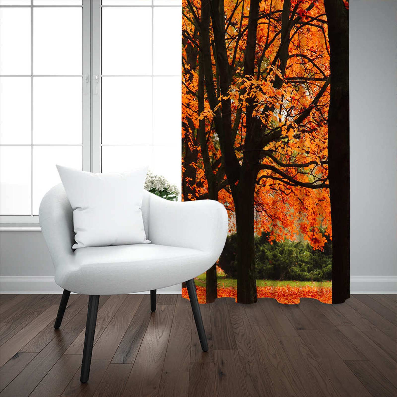 GOKSEL Fenster Vorhang Schlaufen-Vorhang 2 Stück x 110 B x 215cm H Gelb&Forst Dekorative Gardine Schlaufenschal Fenster-Schal
