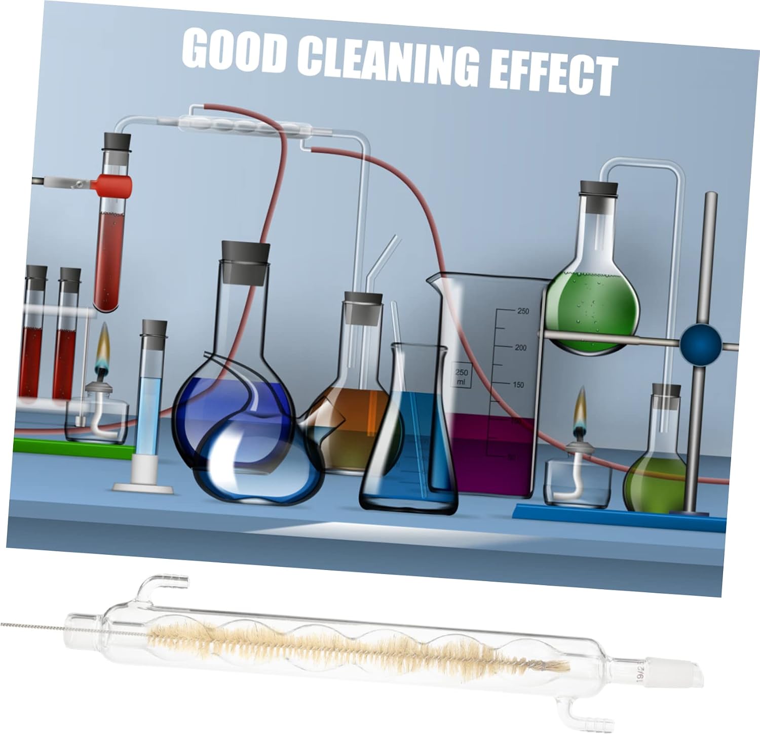 ORFOFE Portable Laboratory Brush Set 2pcs Condenser Cleaning Brush for Science Lab Experiment Tube Condenser Cleaner